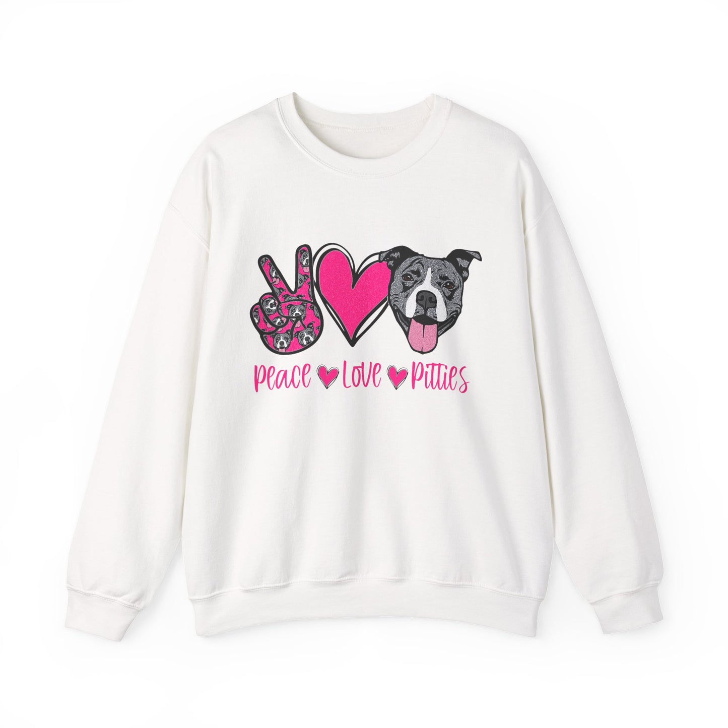 Peace Love Pits Crewneck Sweatshirt, Dog Lover Gift, Cozy Crewneck, Animal Rescue Fundraiser, Women's Fashion Sweatshirt