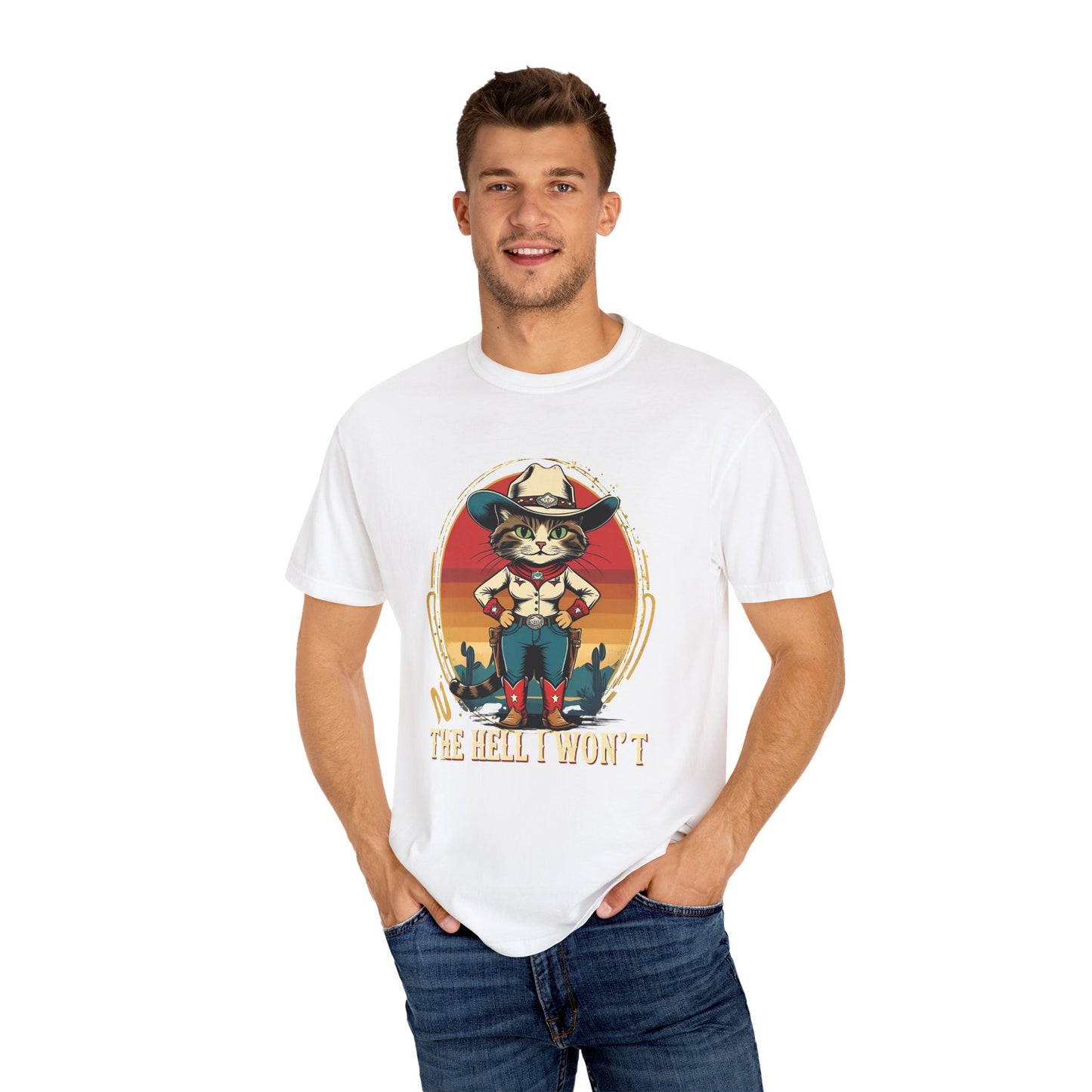 Cowboy Cat Unisex T-shirt, Fun Graphic Tee, Cat Lovers Gift, Vintage Style Shirt, Casual Wear, Gift for Animal Lovers
