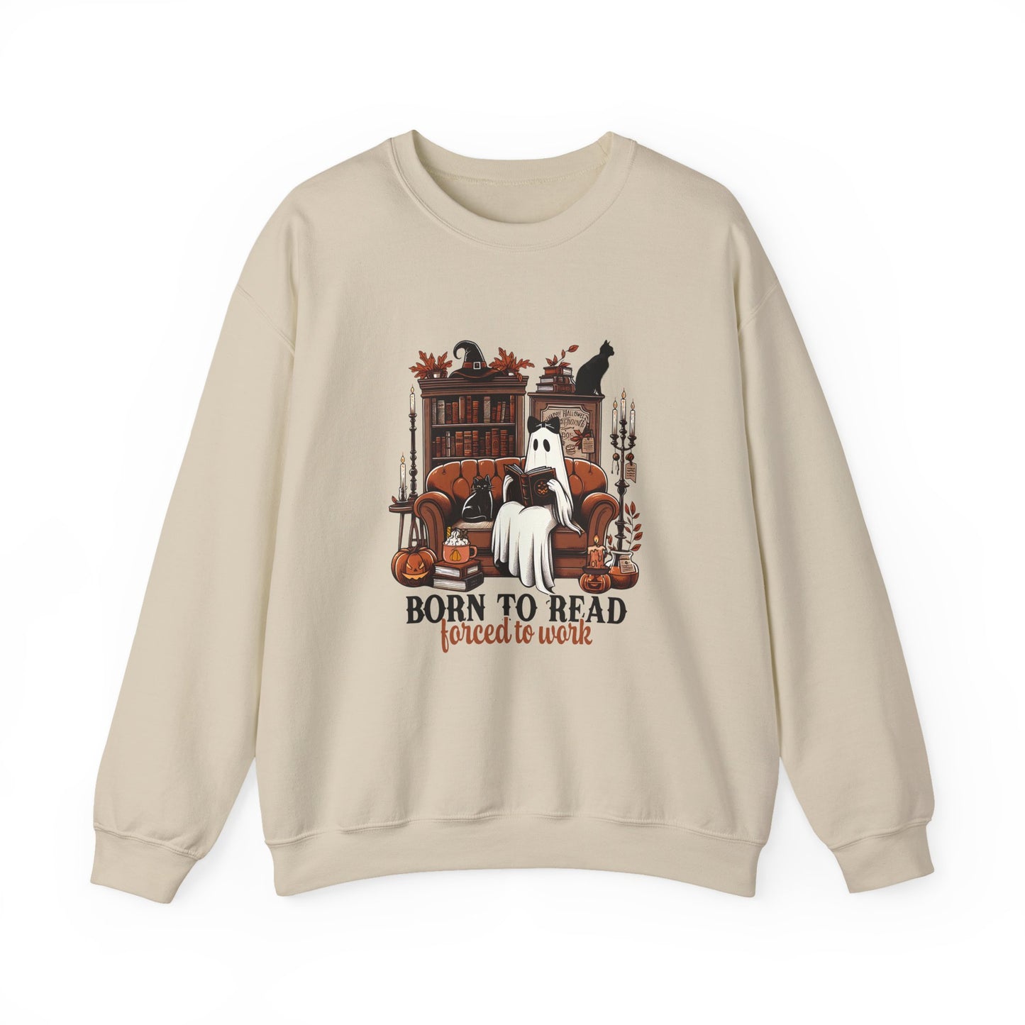 Cozy Literary Halloween Sweatshirt - Perfect for Book Lovers, Cat Lovers, Halloween, Fall Fashion, Gift for Readers, Literary Gift