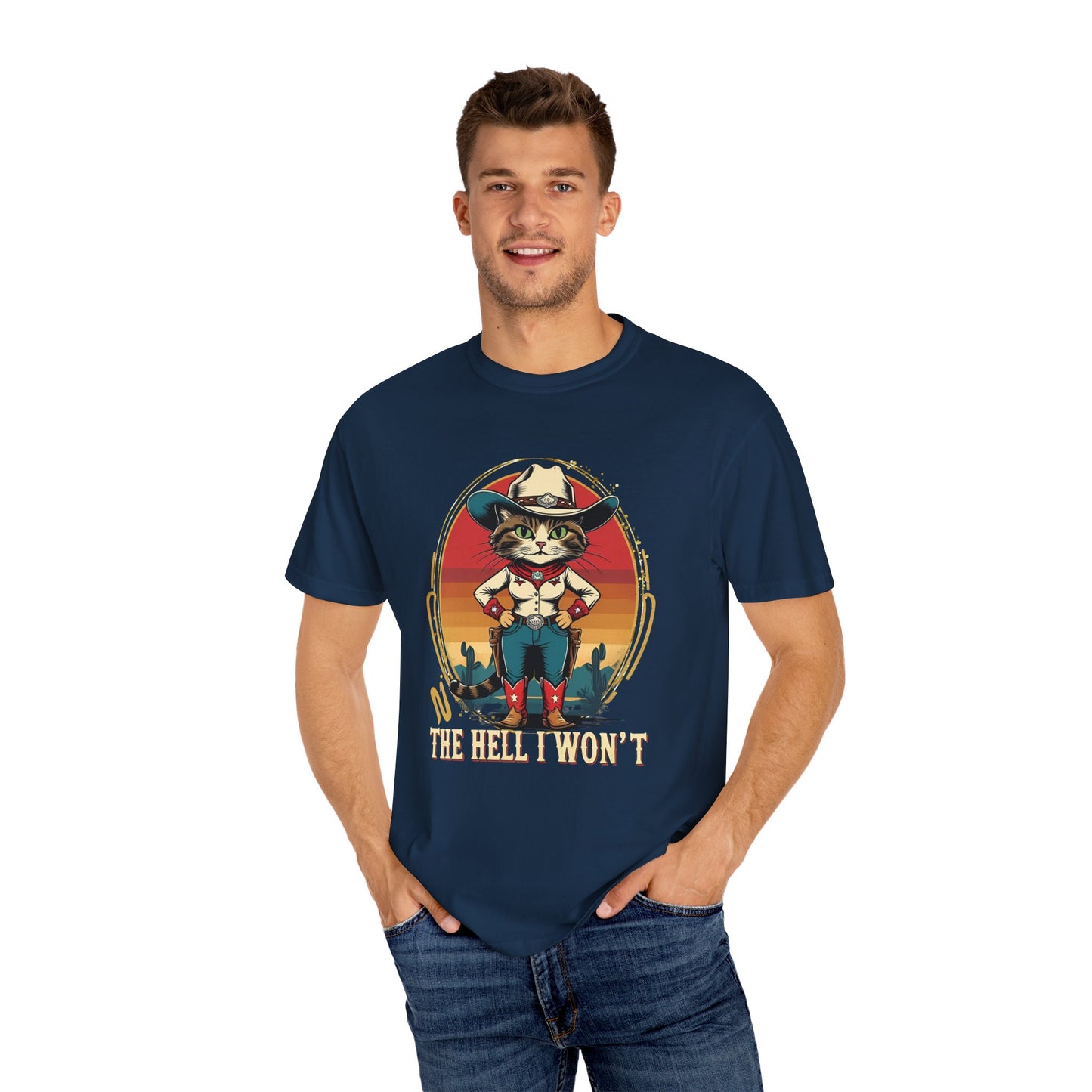 Cowboy Cat Unisex T-shirt, Fun Graphic Tee, Cat Lovers Gift, Vintage Style Shirt, Casual Wear, Gift for Animal Lovers