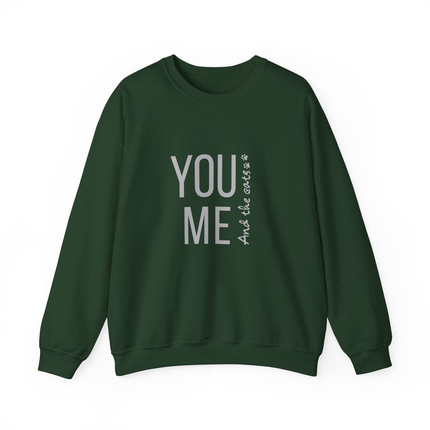 Romantic You Me and the Cats, Unisex Crewneck Sweatshirt | Perfect Gift for Couples, Cozy Lounge Wear, Relationship Apparel