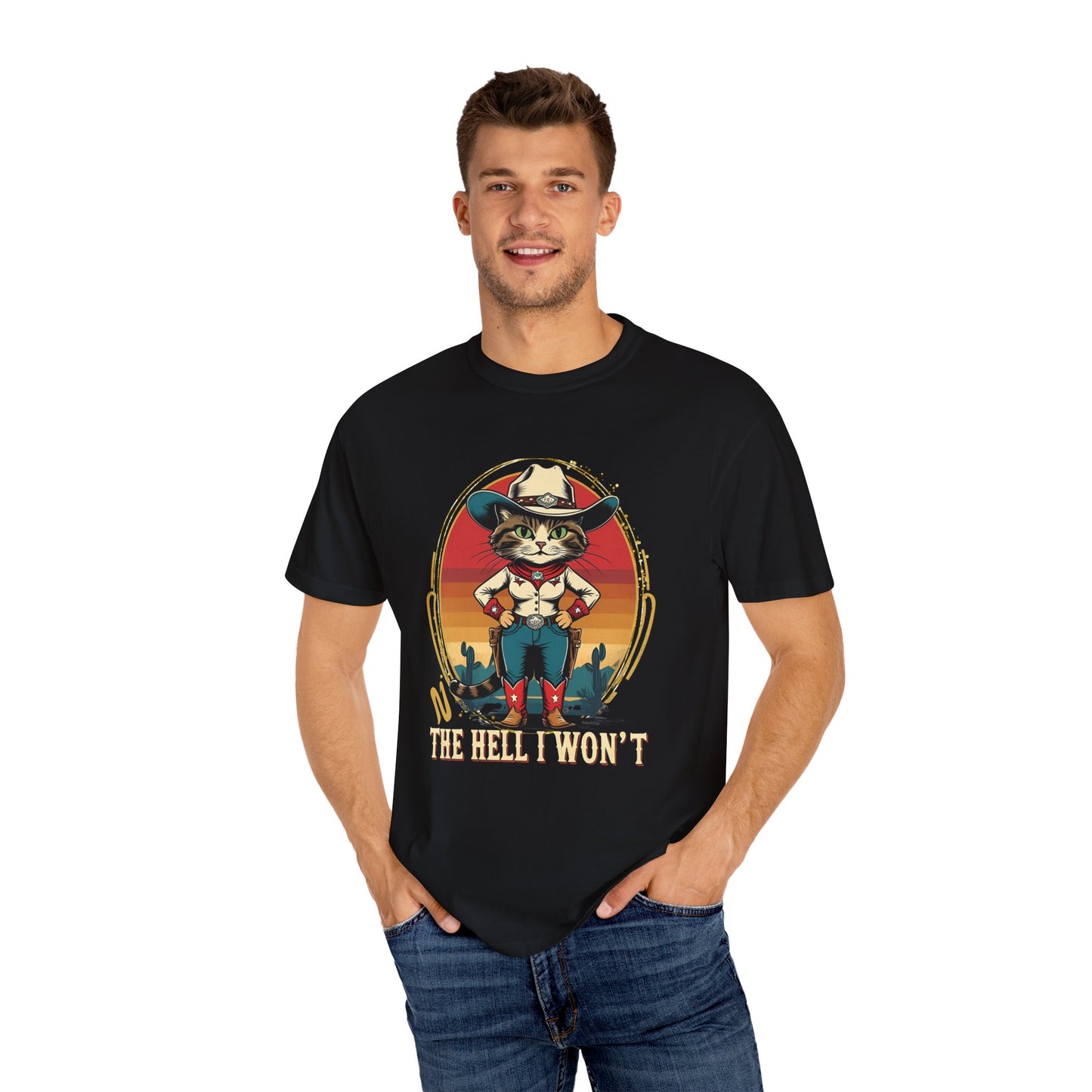 Cowboy Cat Unisex T-shirt, Fun Graphic Tee, Cat Lovers Gift, Vintage Style Shirt, Casual Wear, Gift for Animal Lovers
