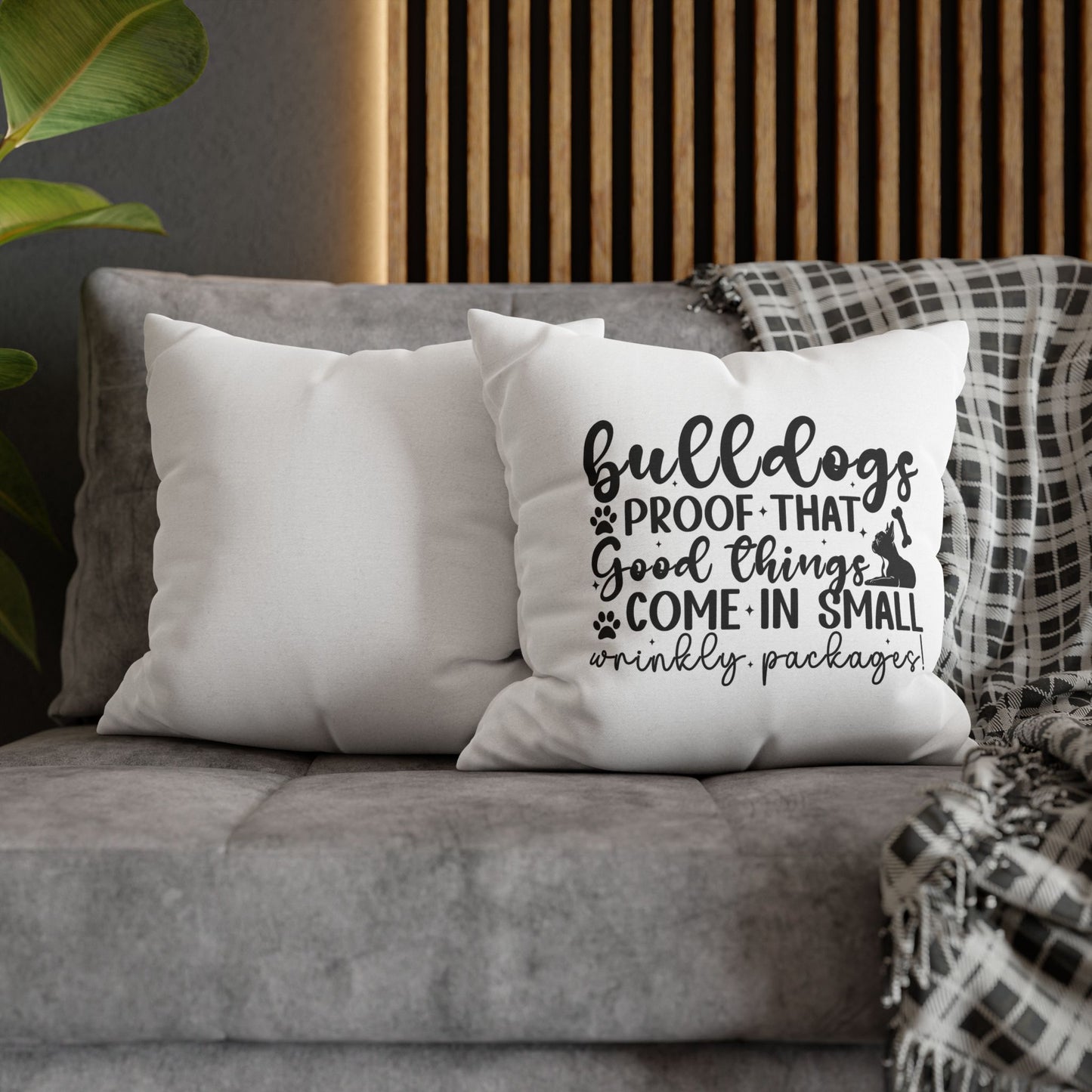 Bulldog Square Pillowcase – Cozy Pet Decor, Dog Lover Gift, Home Cushion, Pet Themed Christmas, Cute Living Room Accent