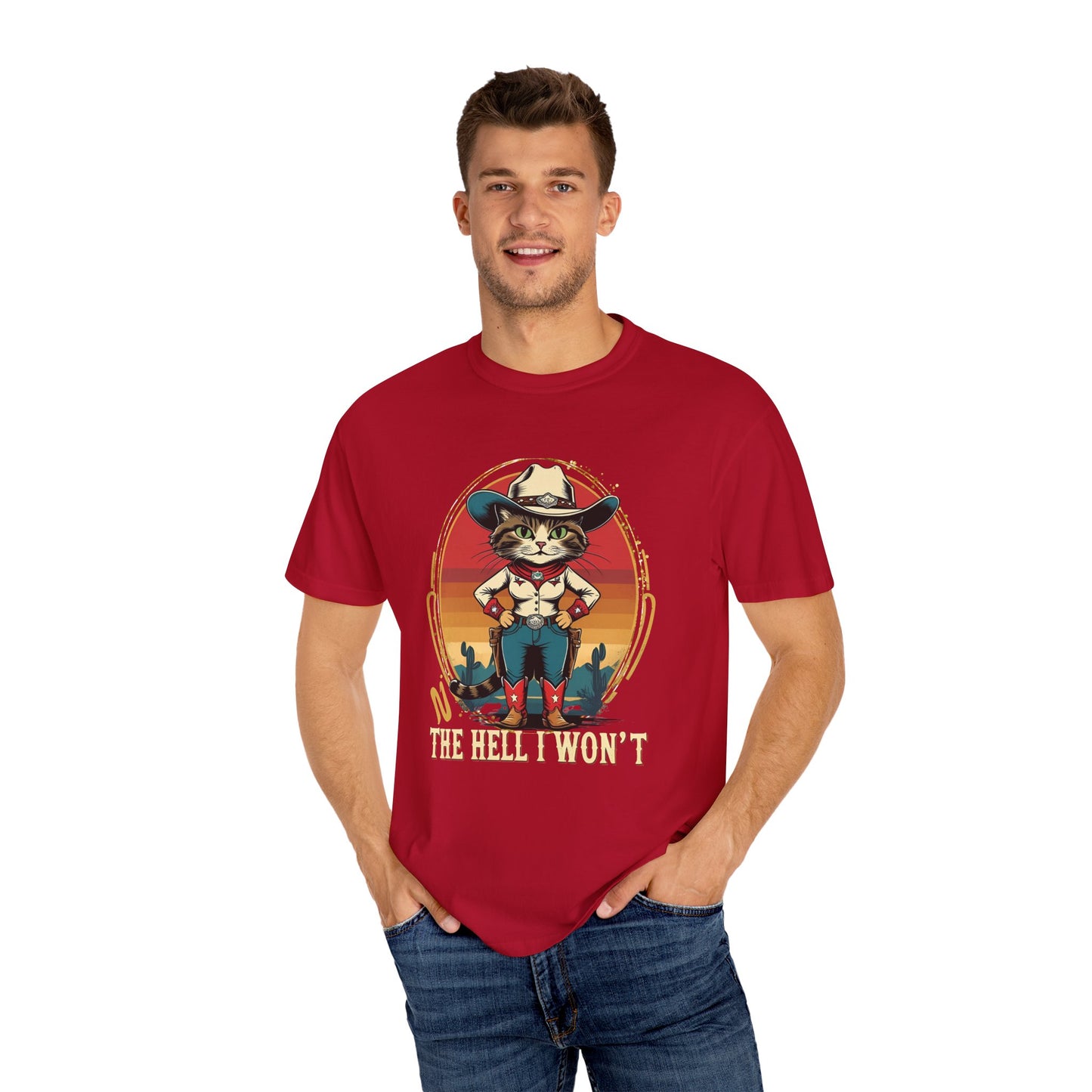 Cowboy Cat Unisex T-shirt, Fun Graphic Tee, Cat Lovers Gift, Vintage Style Shirt, Casual Wear, Gift for Animal Lovers