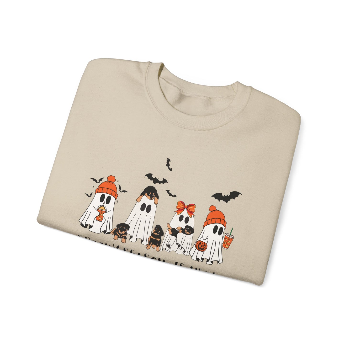 Spooky Ghost Crewneck Sweatshirt, Halloween Sweatshirt, Unisex Pullover, Cute Fall Fashion, Cozy Sweatshirt for Fall
