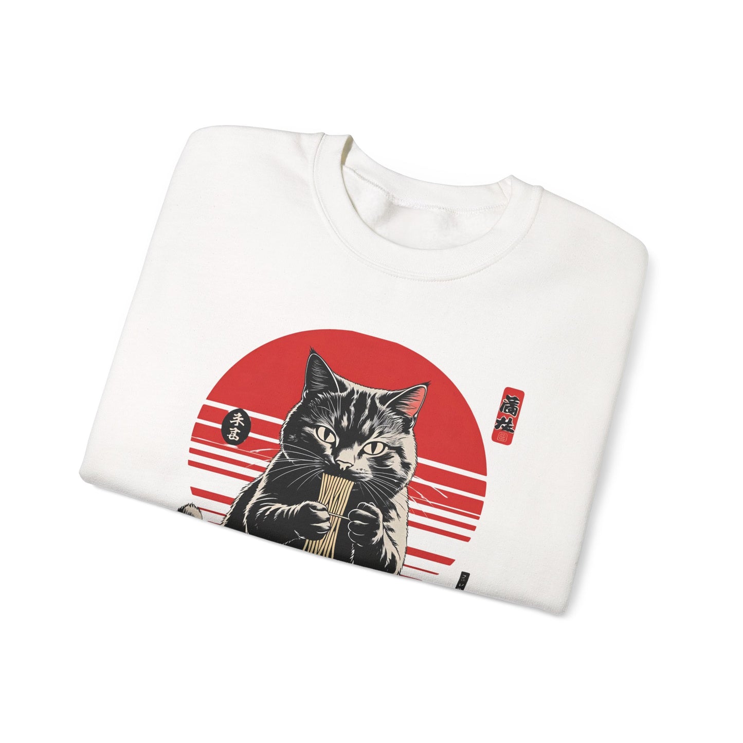 Cat Ramen Lover Sweatshirt | Cozy Unisex Crewneck | Gift for Cat Lovers, Anime Fans, Perfect for Fall, Birthdays, Holidays