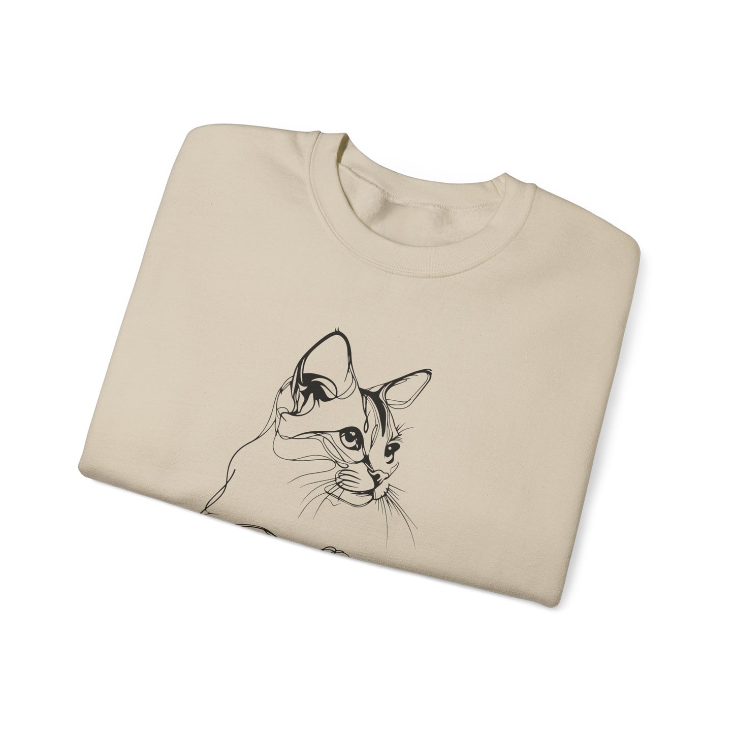 Cozy Cat Lover Sweatshirt, My Kids Have Whiskers Design, Unisex Cat Line art Crewneck, Gift for Cat Owners, Pet Lover Apparel