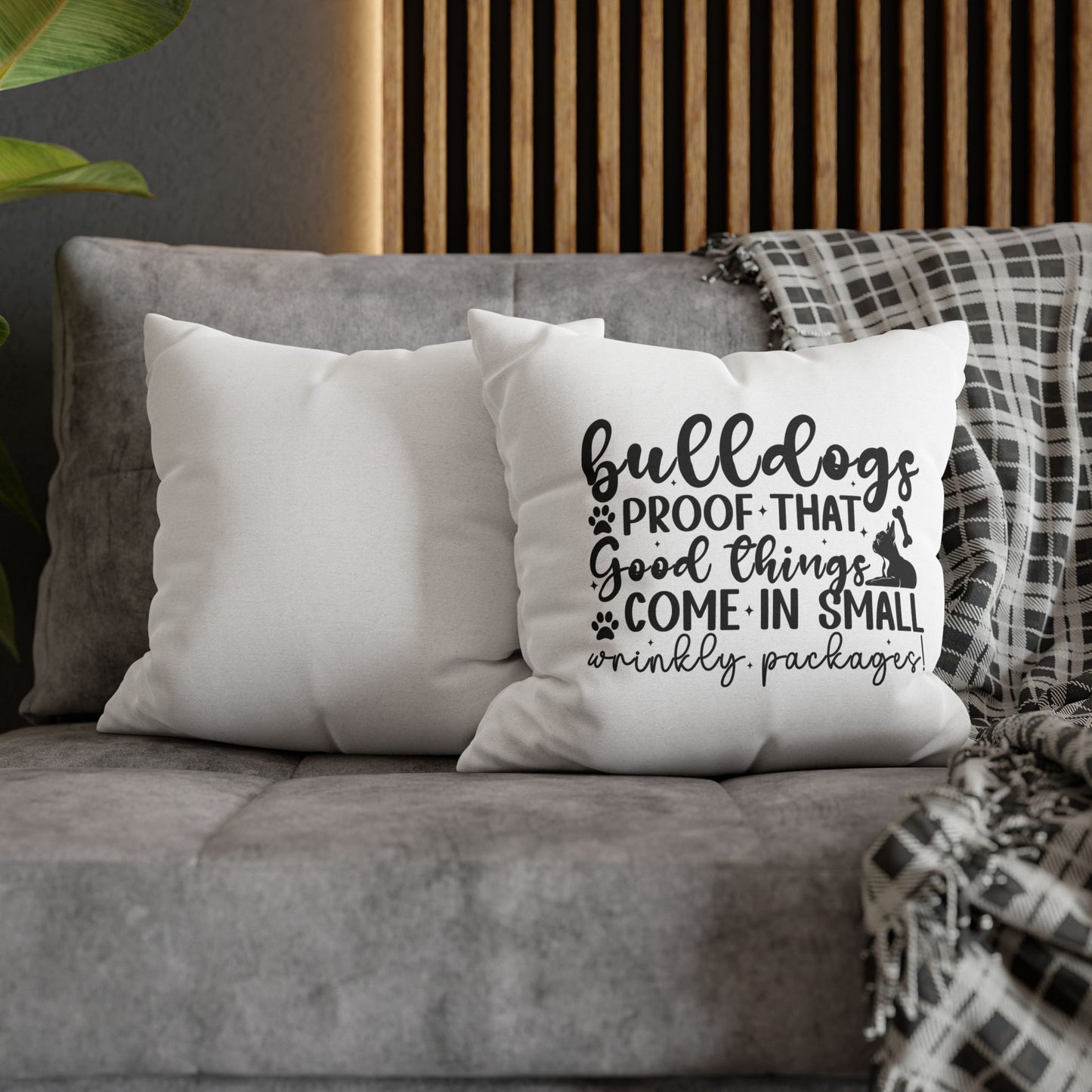 Bulldog Square Pillowcase – Cozy Pet Decor, Dog Lover Gift, Home Cushion, Pet Themed Christmas, Cute Living Room Accent