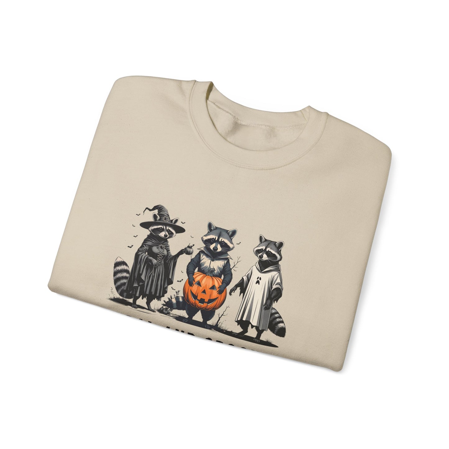 Feral and Spooky Sweatshirt | Unisex Crewneck, Halloween Raccoon Apparel, Cozy Fall Sweater, Gifts for Animal Lovers, Casual Autumn Outfit