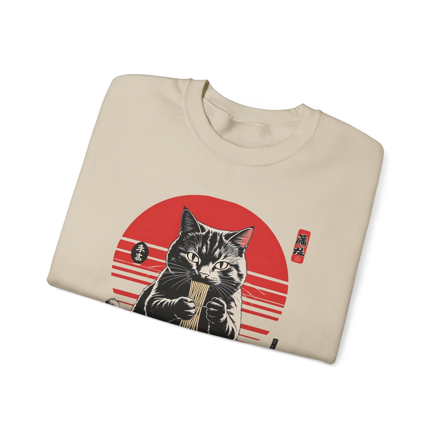 Cat Ramen Lover Sweatshirt | Cozy Unisex Crewneck | Gift for Cat Lovers, Anime Fans, Perfect for Fall, Birthdays, Holidays