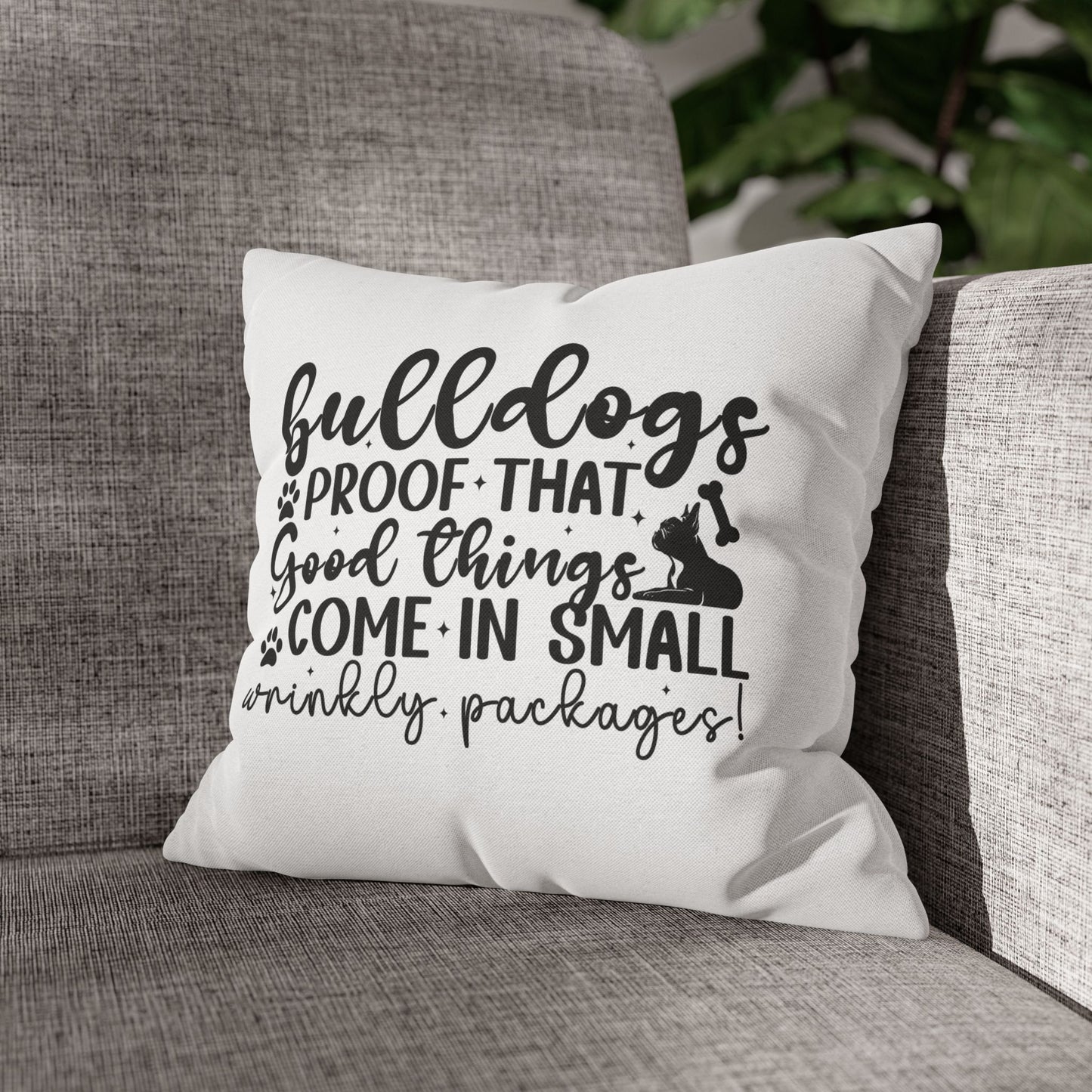 Bulldog Square Pillowcase – Cozy Pet Decor, Dog Lover Gift, Home Cushion, Pet Themed Christmas, Cute Living Room Accent