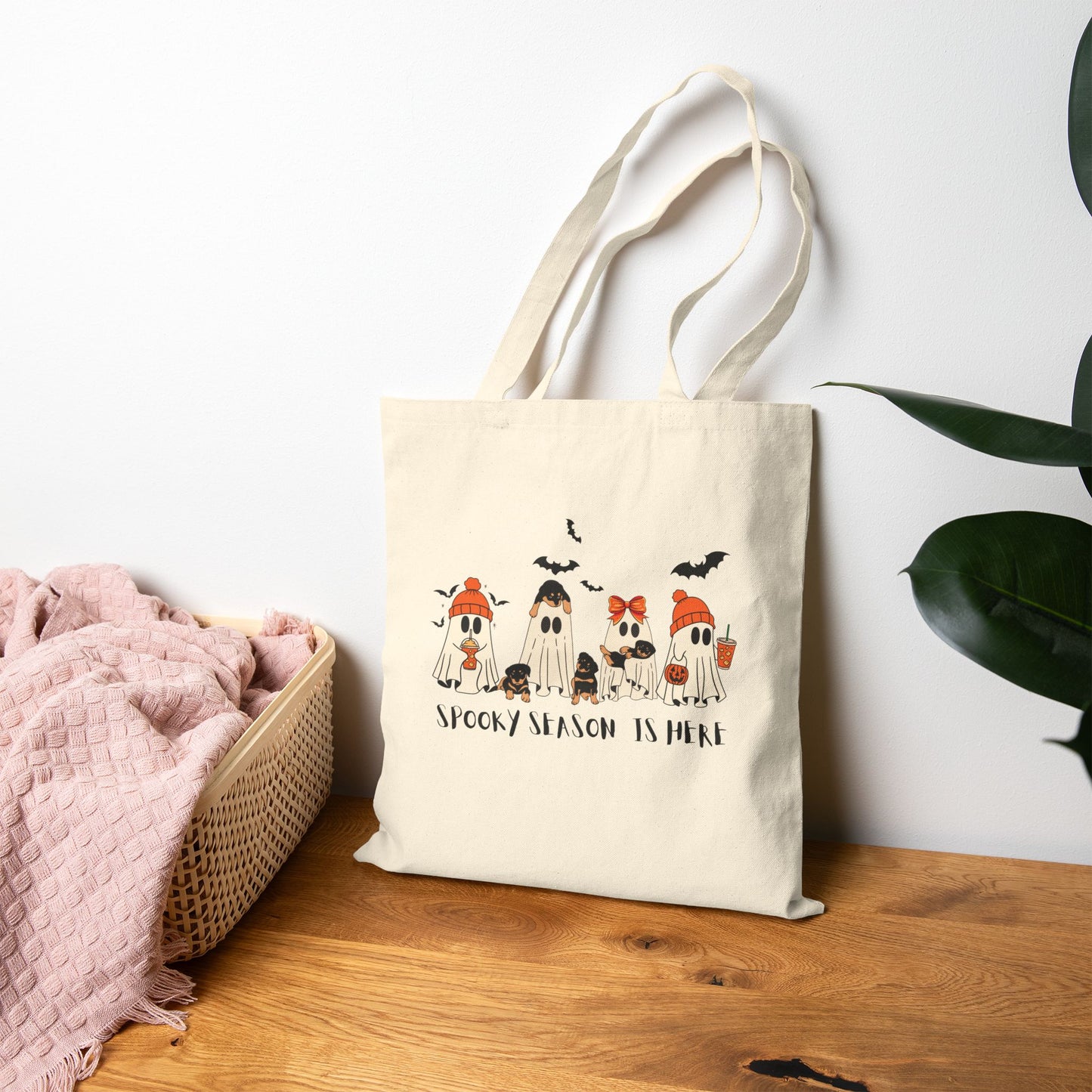 Spooky Halloween Tote Bag, Reusable Shopping Bag, Trick or Treat Bag, Eco-Friendly Gift, Fall Decor