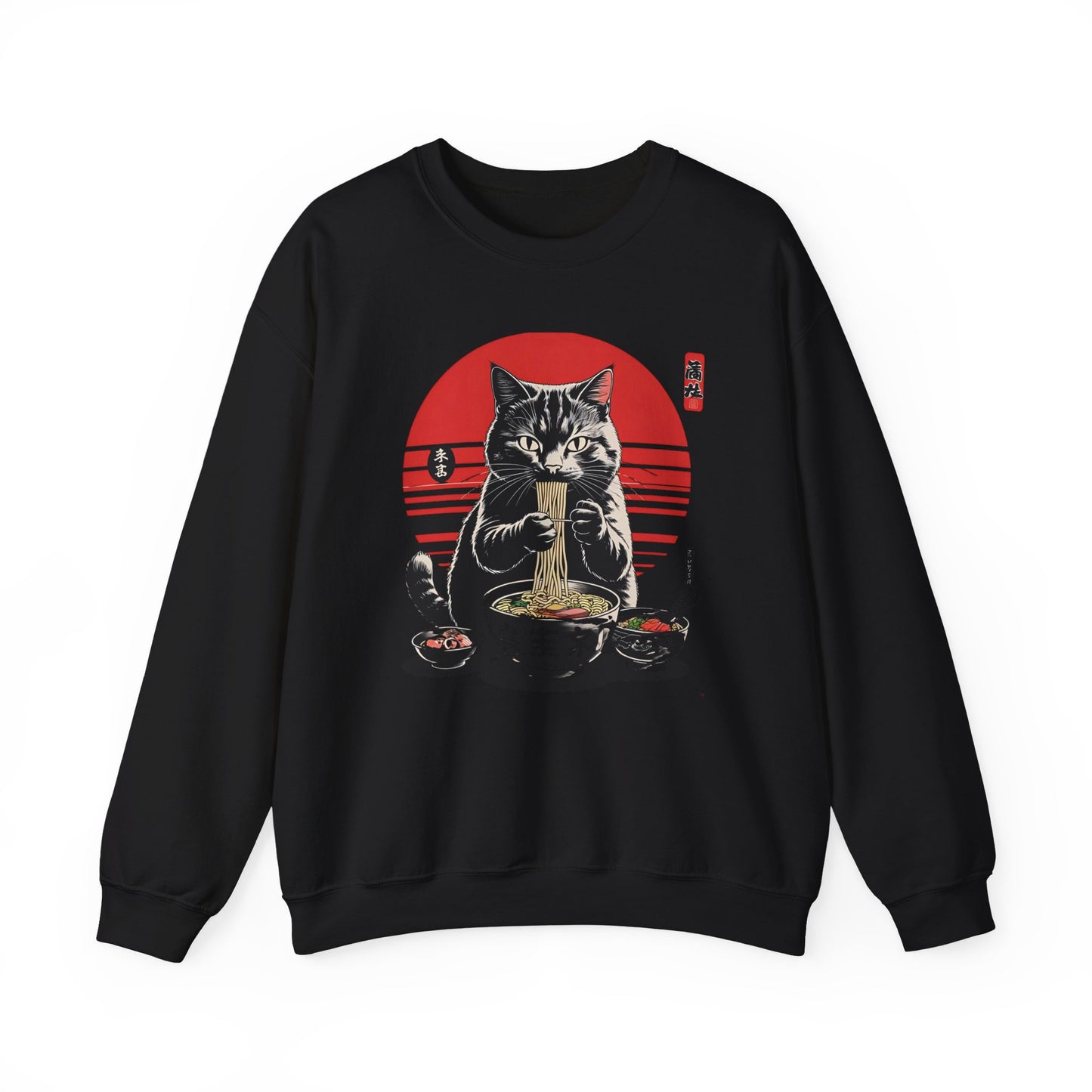 Cat Ramen Lover Sweatshirt | Cozy Unisex Crewneck | Gift for Cat Lovers, Anime Fans, Perfect for Fall, Birthdays, Holidays