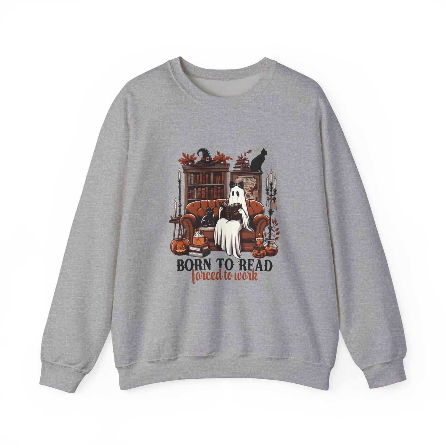 Cozy Literary Halloween Sweatshirt - Perfect for Book Lovers, Cat Lovers, Halloween, Fall Fashion, Gift for Readers, Literary Gift