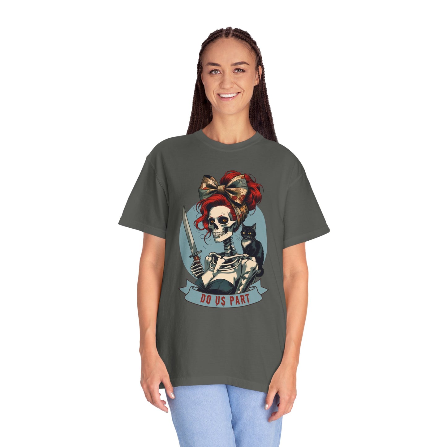 Gothic Bride T-Shirt, Unique Halloween Shirt, Do Us Part Tee, Spooky Couple Gift, Unisex Skeleton Tee