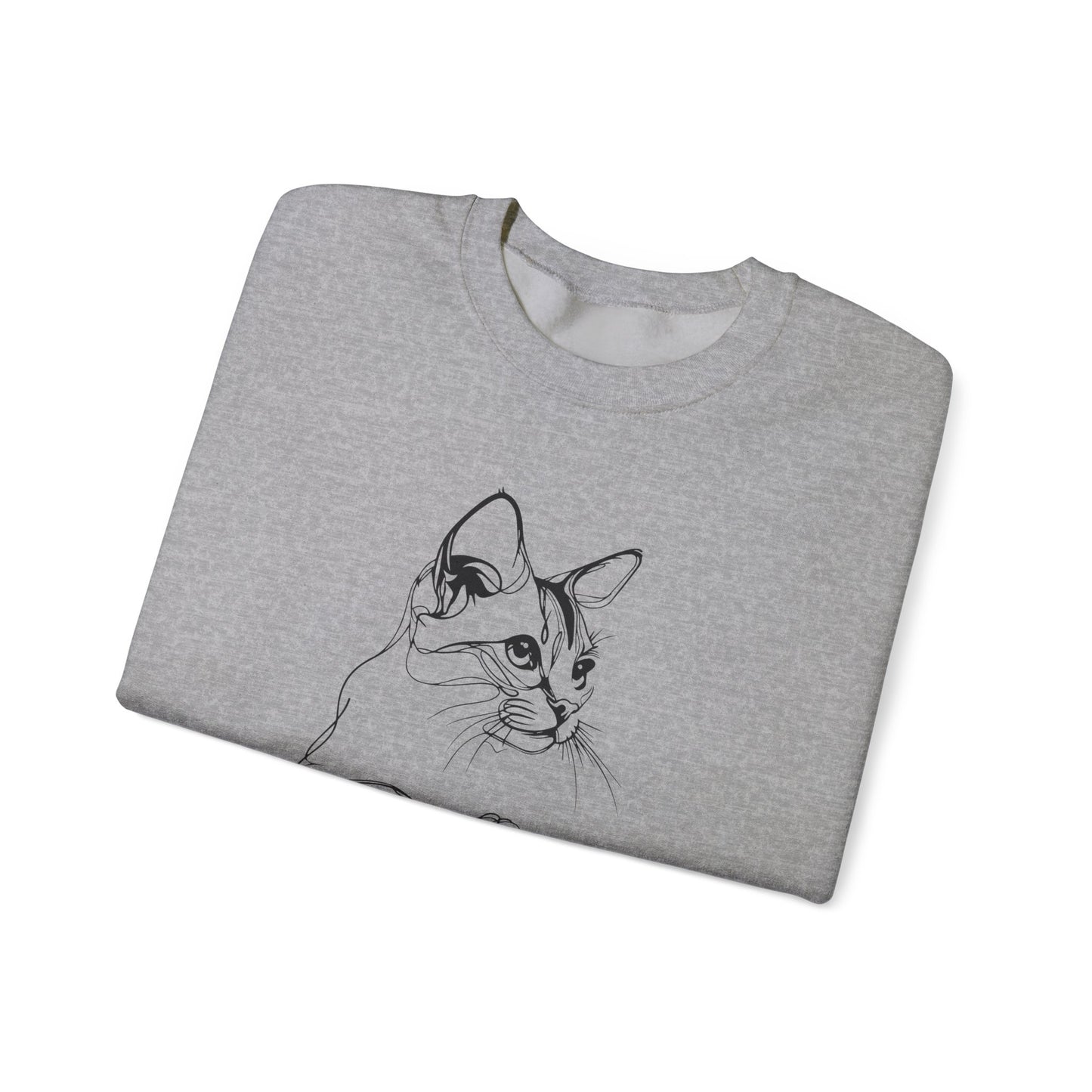 Cozy Cat Lover Sweatshirt, My Kids Have Whiskers Design, Unisex Cat Line art Crewneck, Gift for Cat Owners, Pet Lover Apparel