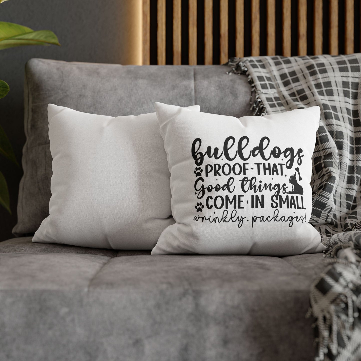 Bulldog Square Pillowcase – Cozy Pet Decor, Dog Lover Gift, Home Cushion, Pet Themed Christmas, Cute Living Room Accent