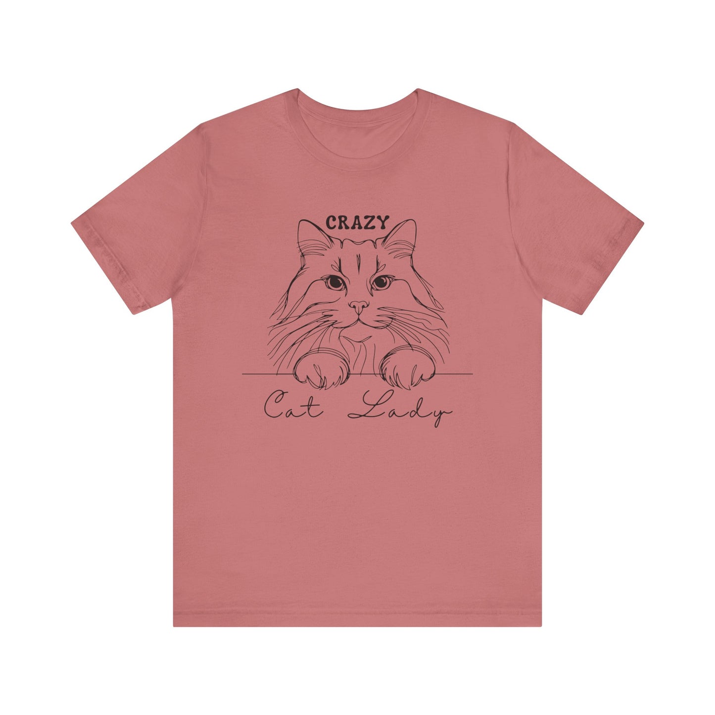 Crazy Cat Lady Unisex Tee, Cat Lover Gift, Fun Pet T-Shirt for Women, Cute Animal Shirt for Cat Owners, Birthday & Everyday Wear