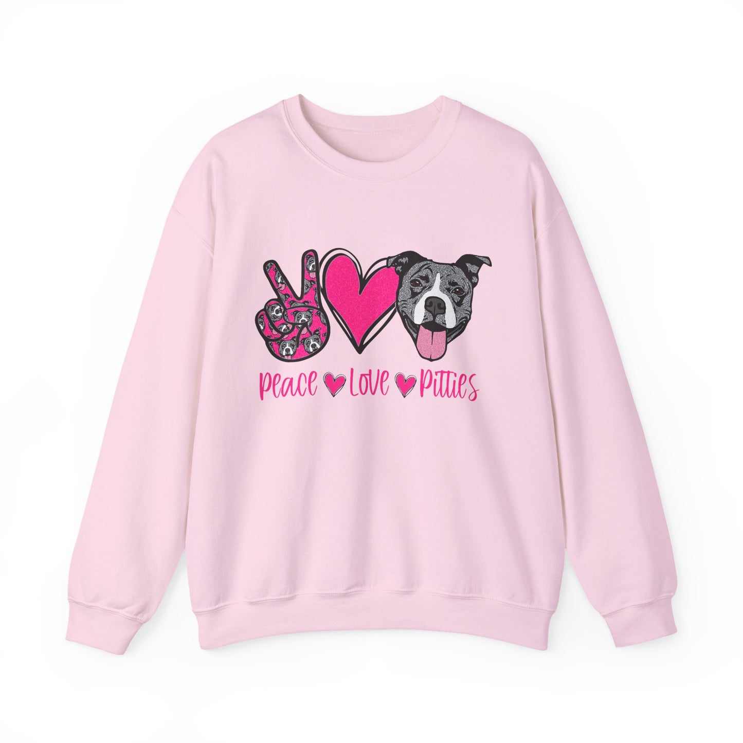 Peace Love Pits Crewneck Sweatshirt, Dog Lover Gift, Cozy Crewneck, Animal Rescue Fundraiser, Women's Fashion Sweatshirt