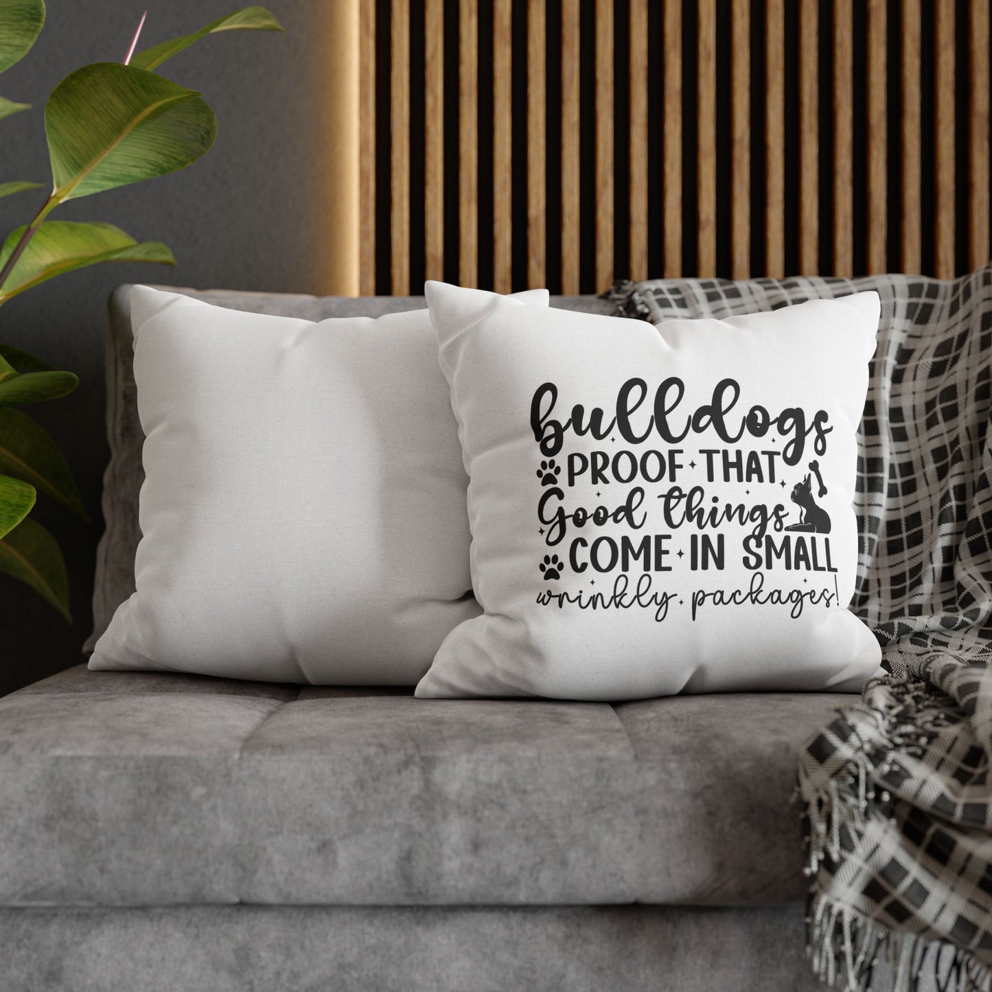 Bulldog Square Pillowcase – Cozy Pet Decor, Dog Lover Gift, Home Cushion, Pet Themed Christmas, Cute Living Room Accent