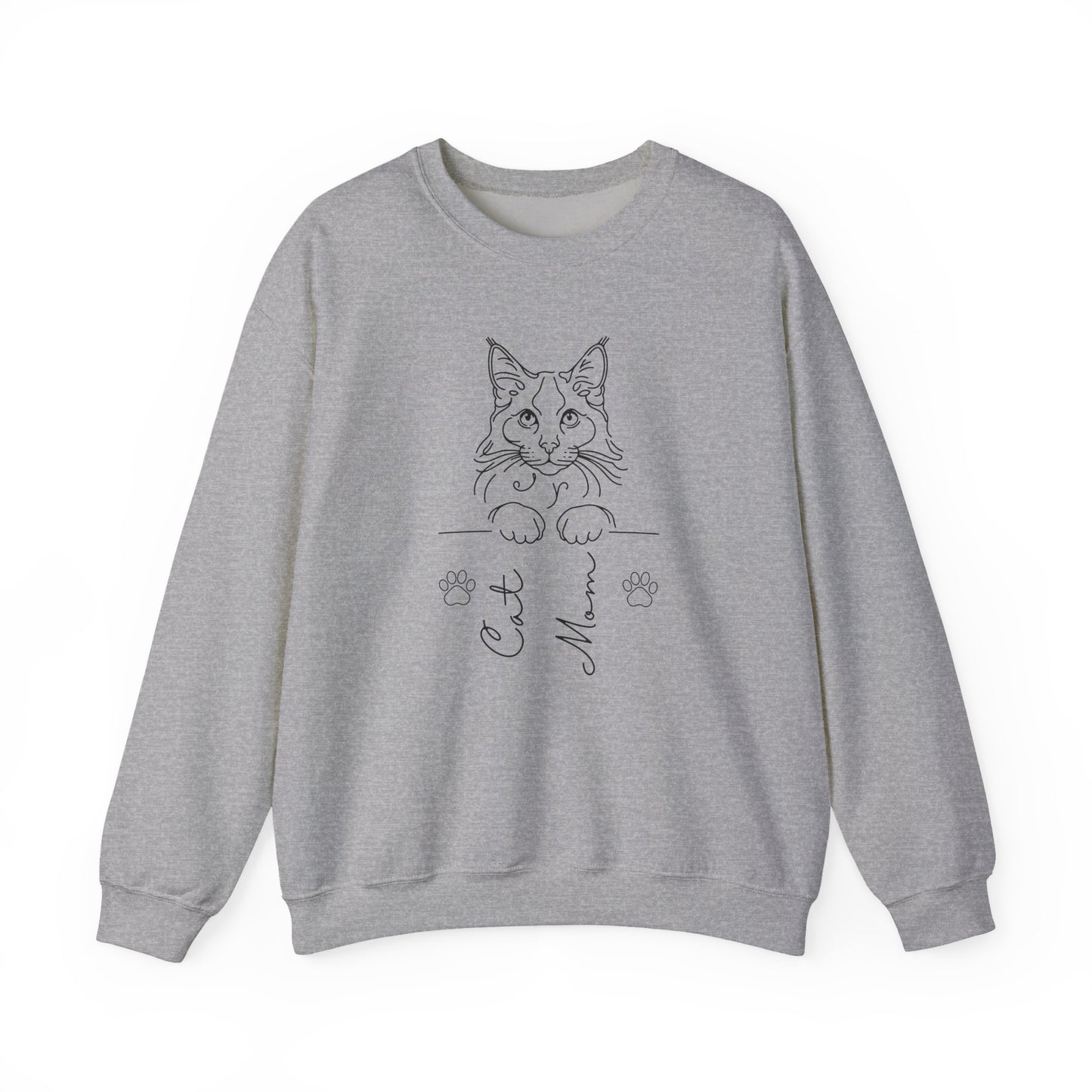 Cat Mom Unisex Sweatshirt, Cozy Gift for Cat Lovers, Cute Cat Apparel, Casual Wear, Pet Mom Gift, Cat Owner Sweatshirt