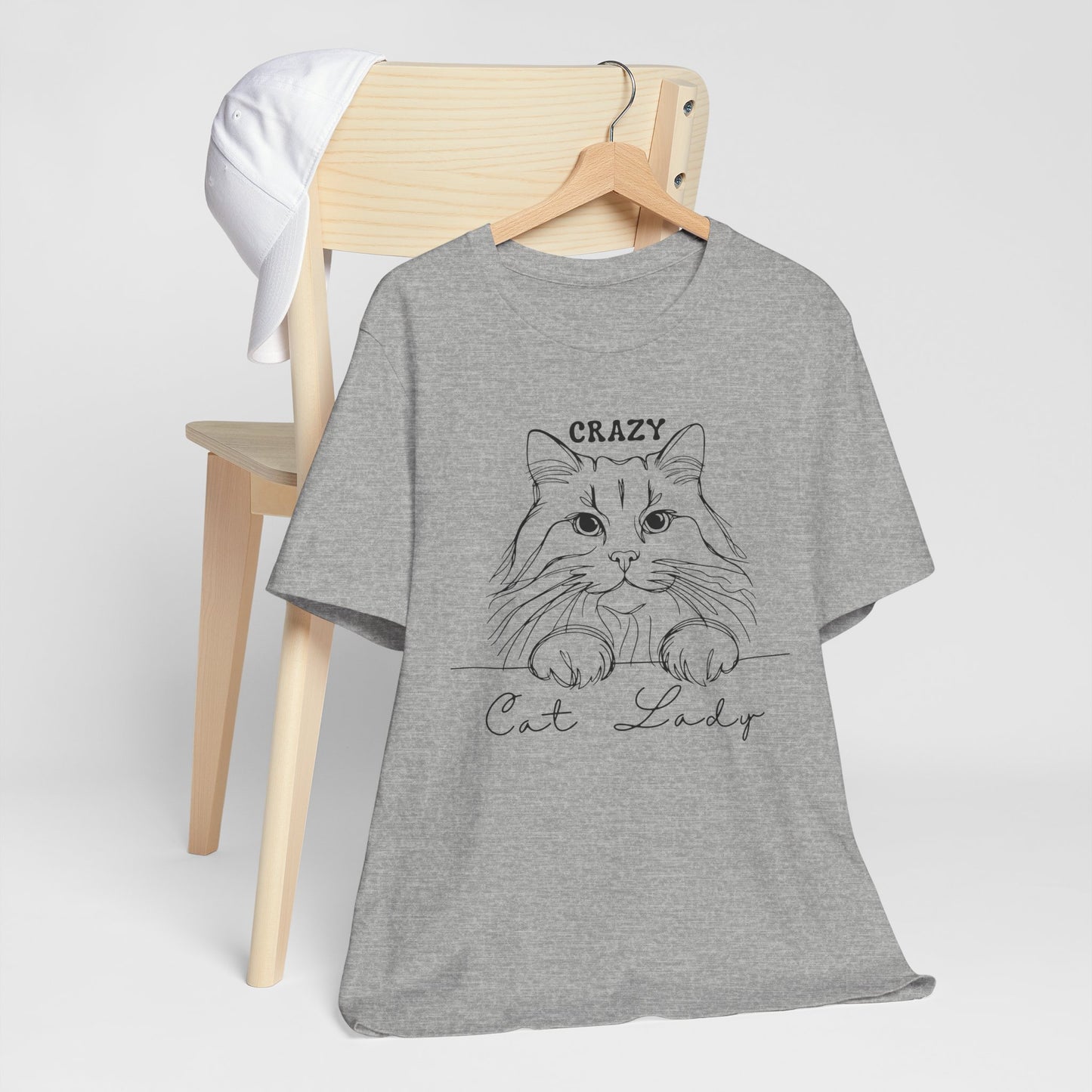 Crazy Cat Lady Unisex Tee, Cat Lover Gift, Fun Pet T-Shirt for Women, Cute Animal Shirt for Cat Owners, Birthday & Everyday Wear