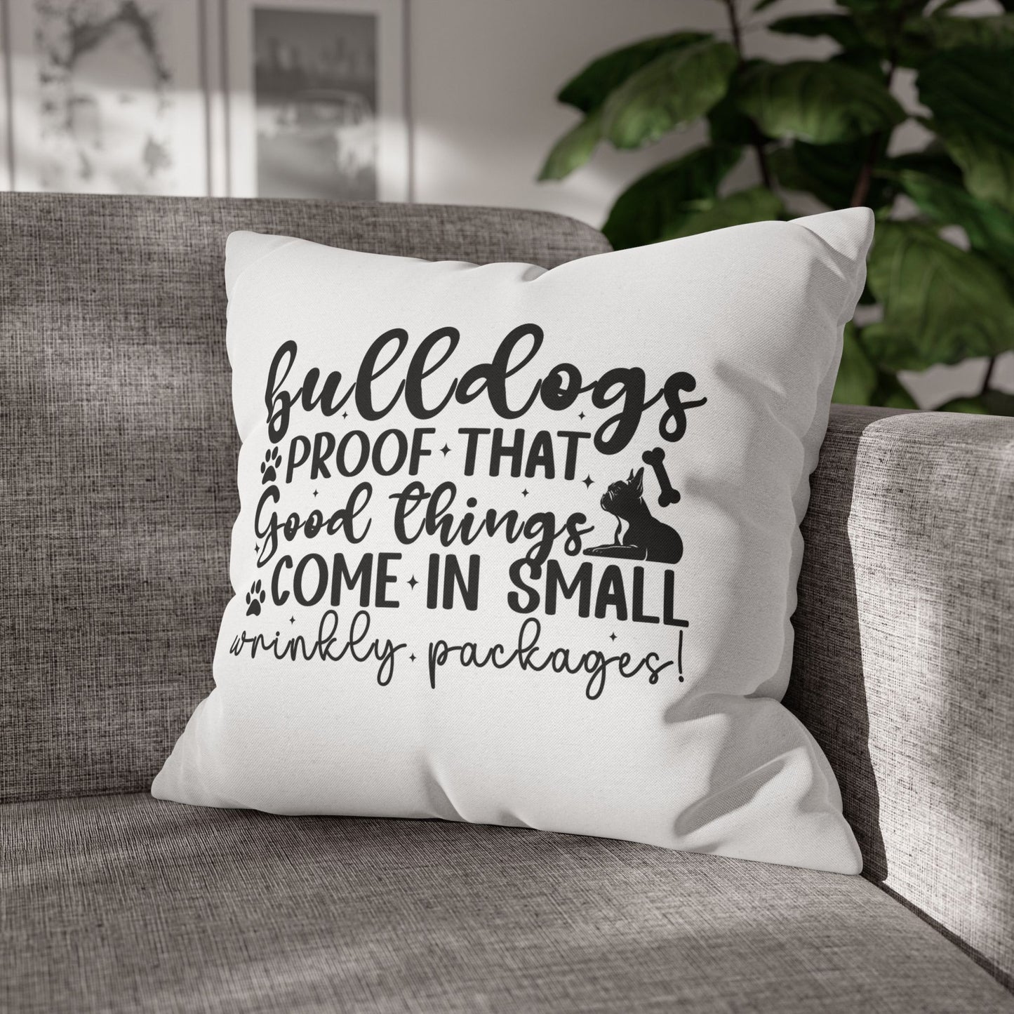 Bulldog Square Pillowcase – Cozy Pet Decor, Dog Lover Gift, Home Cushion, Pet Themed Christmas, Cute Living Room Accent