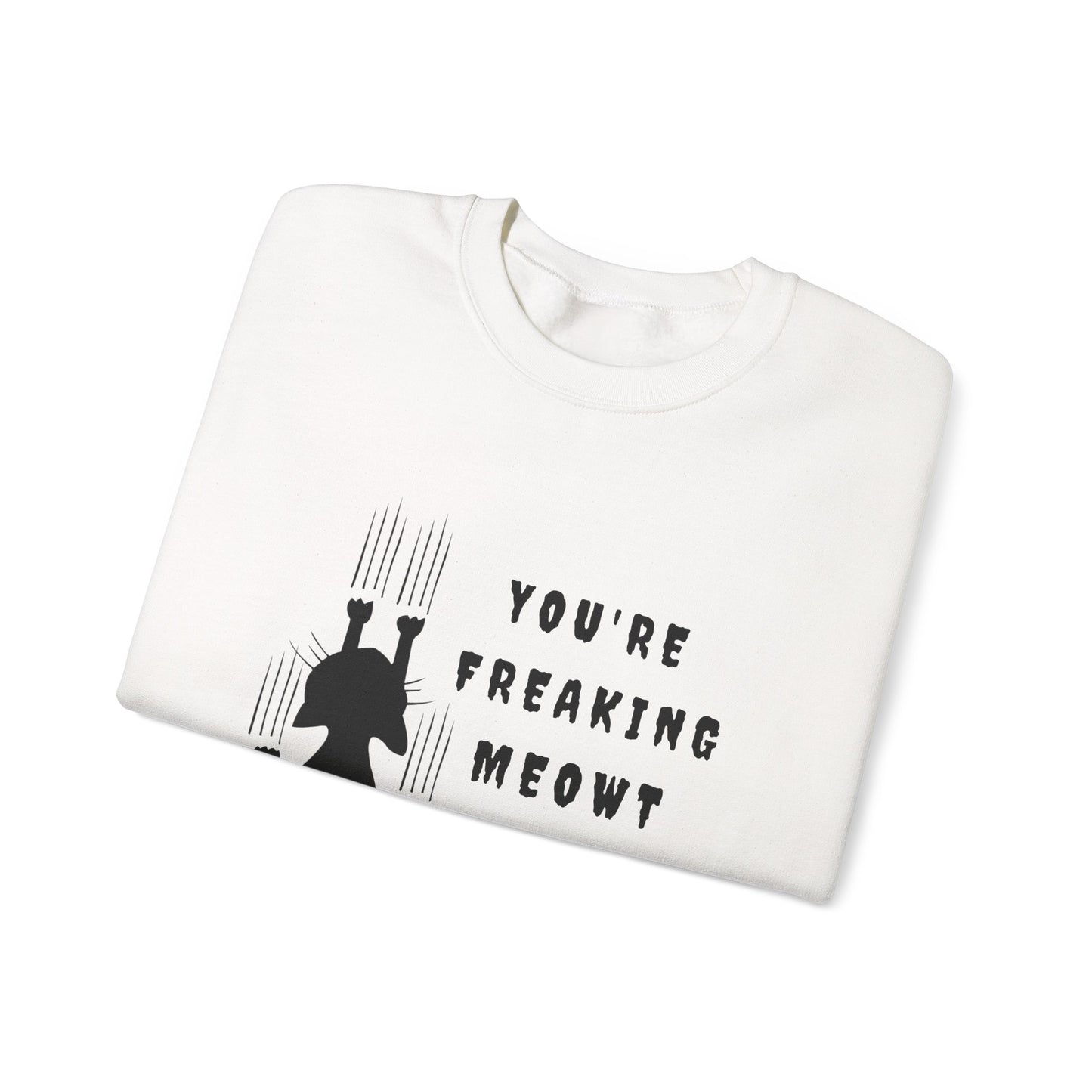 Cat Lover's Crewneck Sweatshirt, You're Freaking Meow Gift, Funny Pet Owner Apparel, Cozy Unisex Sweatshirt, Perfect for Cat Lovers, [...]