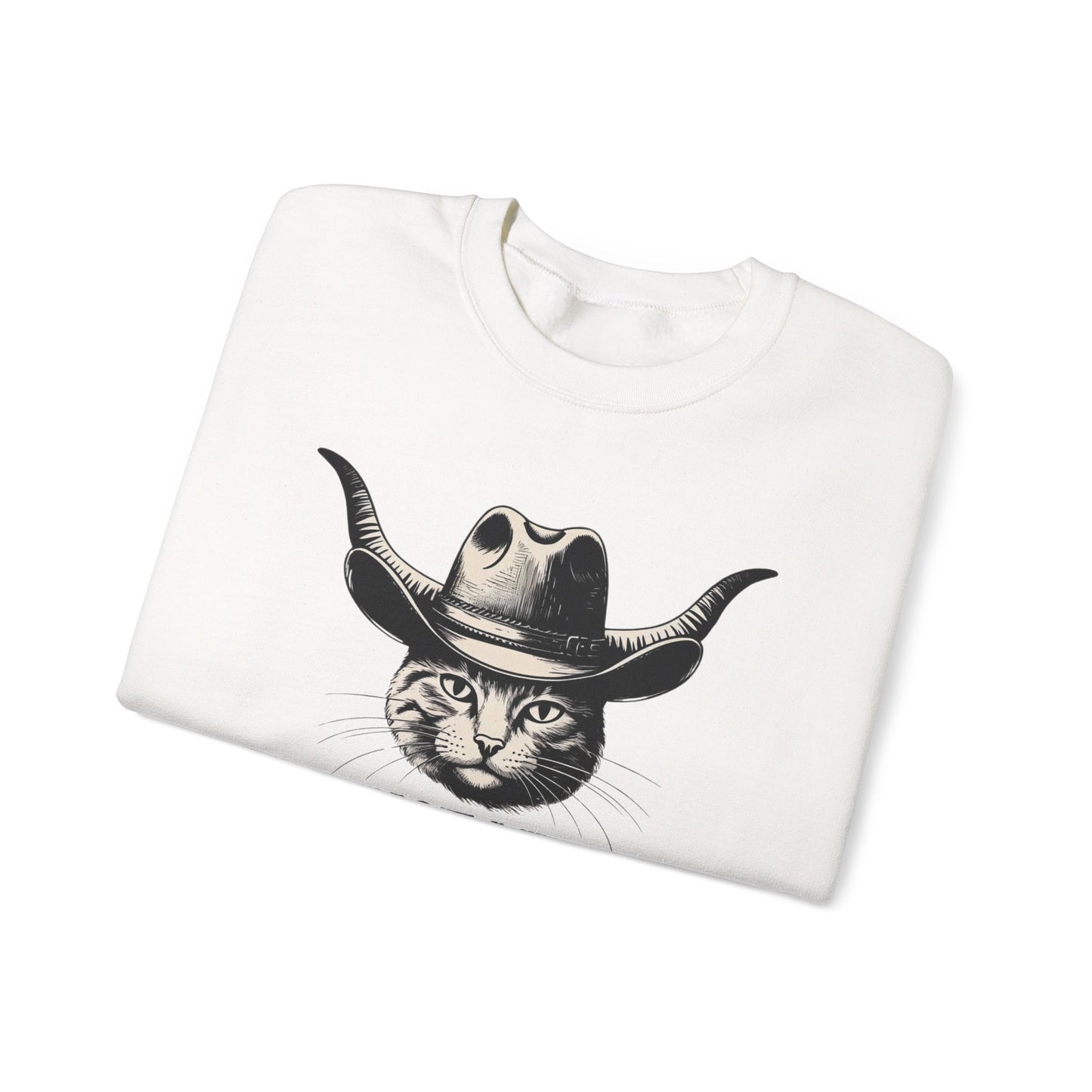 Funny Cat Rodeo Sweatshirt, Gift for Cat Lovers, Unisex Crewneck, Cozy Apparel, Unique Pet Owner Gift, Western theme Casual Wear