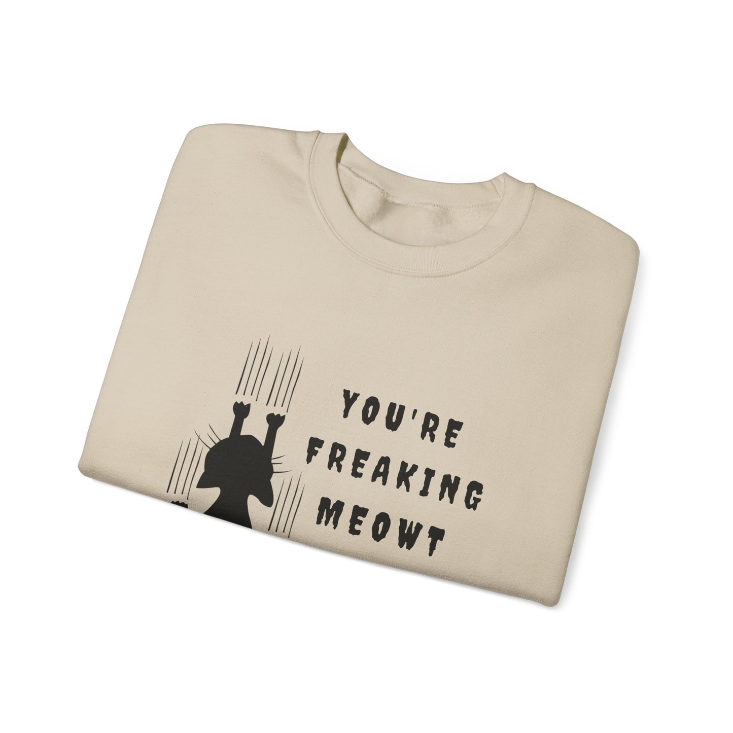 Cat Lover's Crewneck Sweatshirt, You're Freaking Meow Gift, Funny Pet Owner Apparel, Cozy Unisex Sweatshirt, Perfect for Cat Lovers, [...]