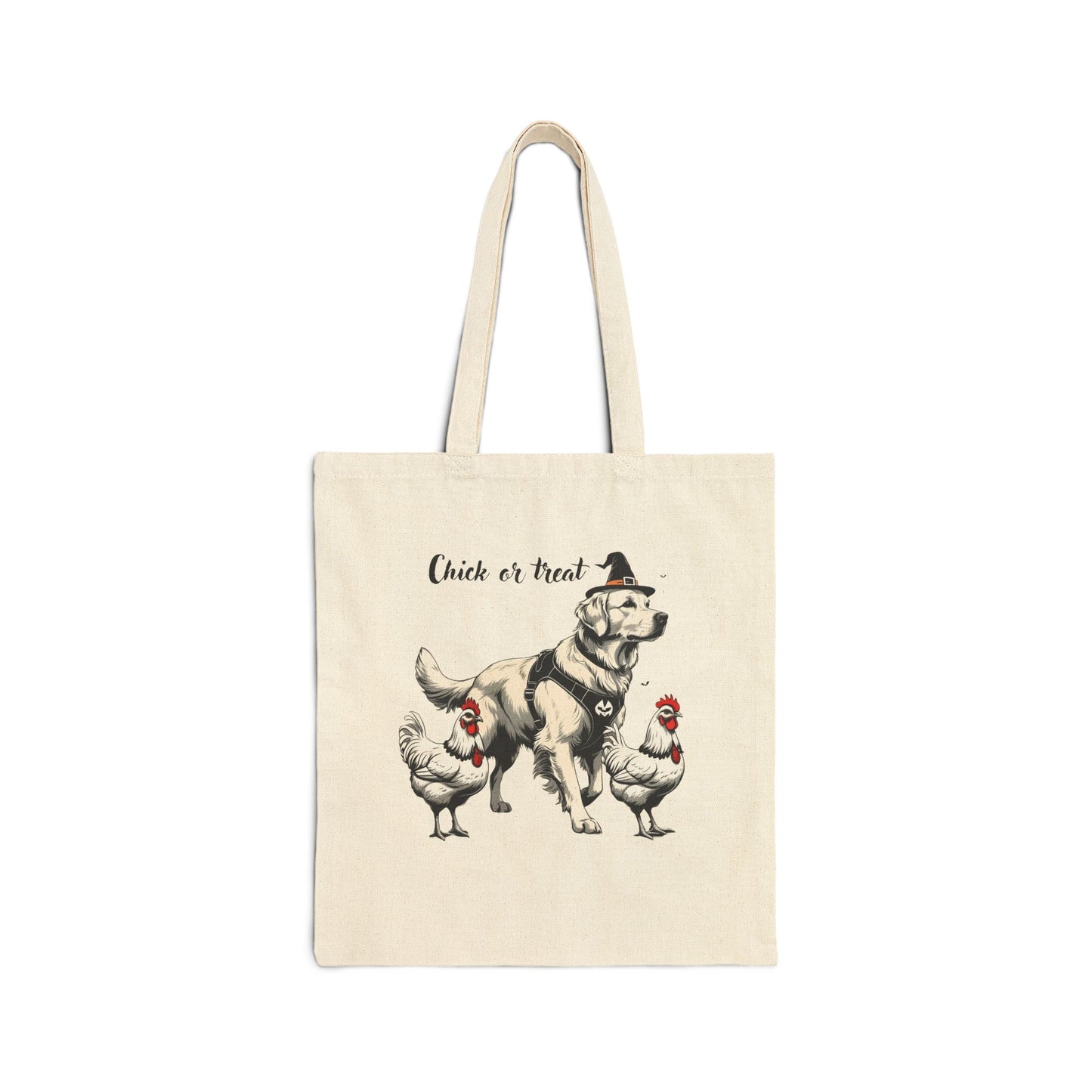 Whimsical Dog & Chickens Tote Bag - Farmhouse Style, Eco-Friendly Carryall, Perfect Gift for Animal Lovers, Grocery, Beach, Halloween