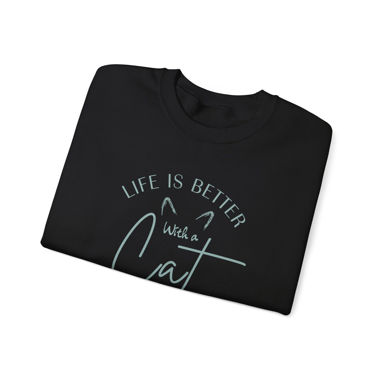 "Life is Better with a Cat" Unisex Crewneck Sweatshirt - Cozy Cat Lover Gift, Cute Casual Wear, Gift for Cat Owners, Adoption [...]