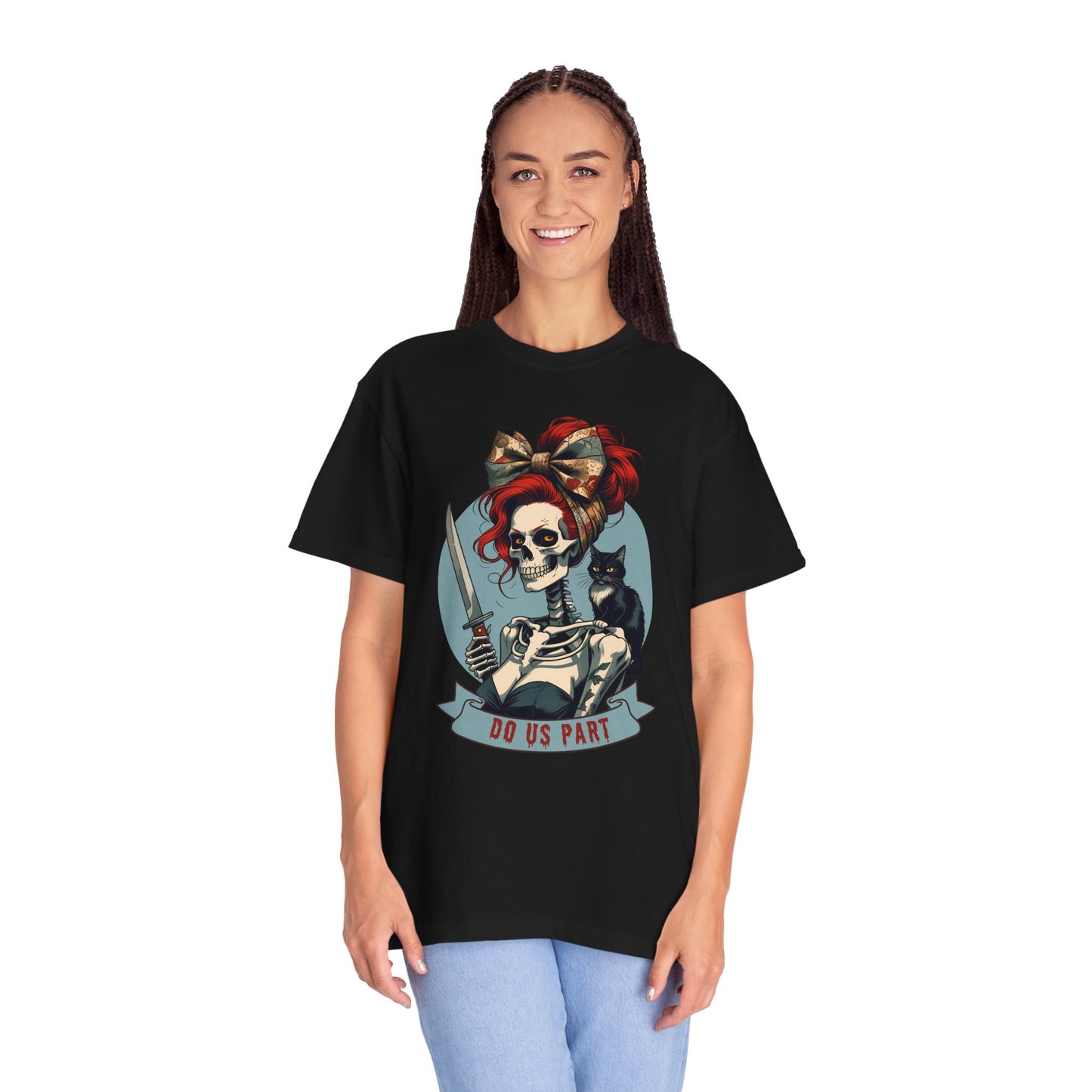 Gothic Bride T-Shirt, Unique Halloween Shirt, Do Us Part Tee, Spooky Couple Gift, Unisex Skeleton Tee
