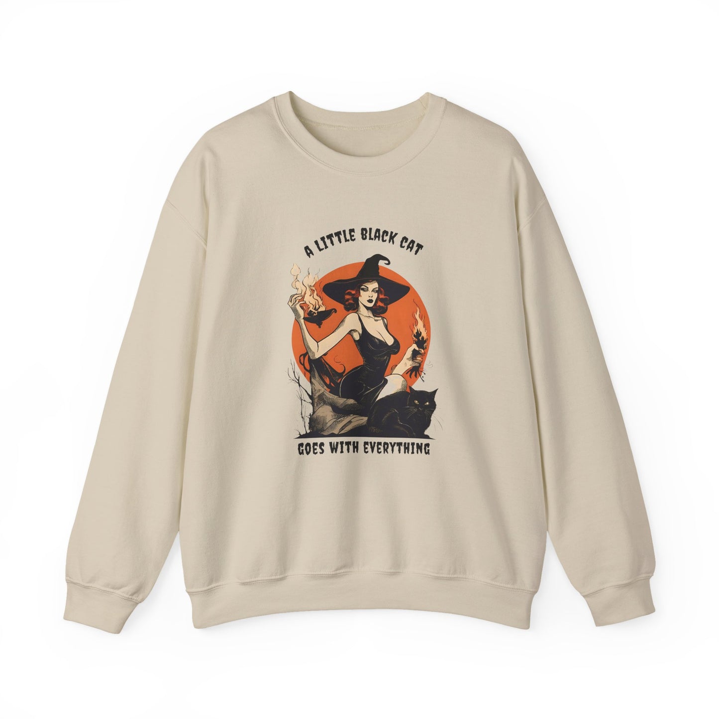 Stylish Witchy Cat Crewneck Sweatshirt | Perfect for Halloween, Cozy Casual Wear, Gifts for Cat Lovers, Unique Vintage Fall Fashion, Spooky [...]