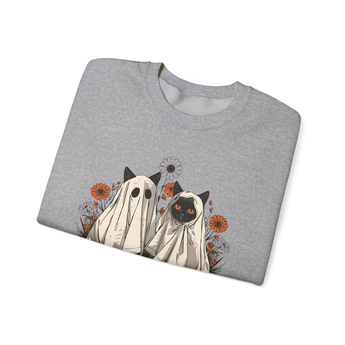 Spooky Cat Crewneck Sweatshirt - You're Creeping Meowt, Halloween Sweatshirt, Cozy Unisex Sweater, Gift for Cat Lovers, Fall Fashion
