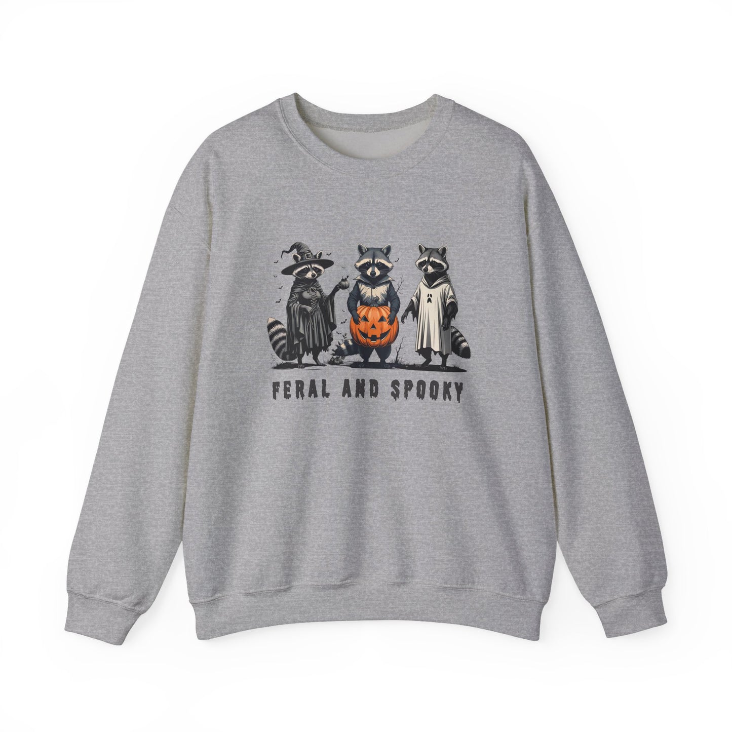 Feral and Spooky Sweatshirt - Cozy Unisex Crewneck for Halloween, Fall Fashion, Gift for Animal Lovers, Spooky Season Attire, Casual Wear