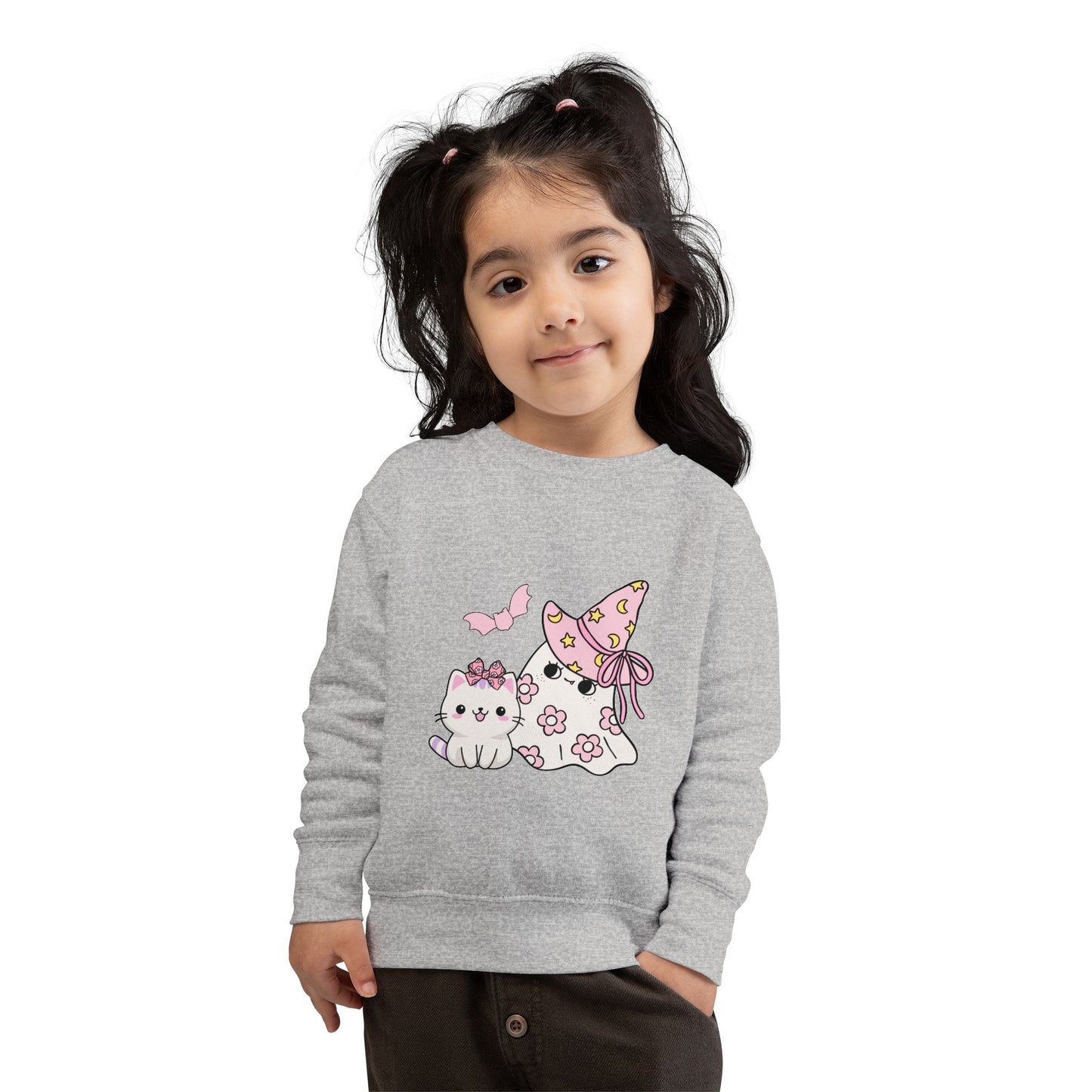 Magical Cat Toddler Sweatshirt, Cute Kids Apparel, Gift for Birthdays, Halloween, Cozy Sweater for Little Ones, Adorable Toddler Outfit
