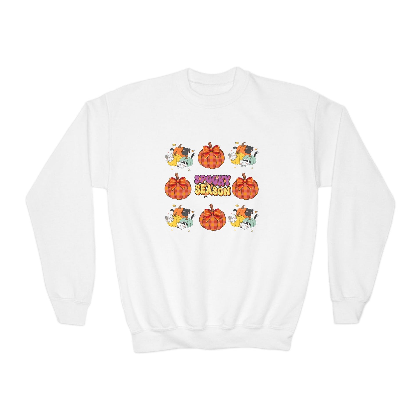 Youth Halloween Crewneck Sweatshirt, Funny Pumpkin Sweatshirt, Kids Fall Apparel, Halloween Costume Top, Trick or Treat Sweater