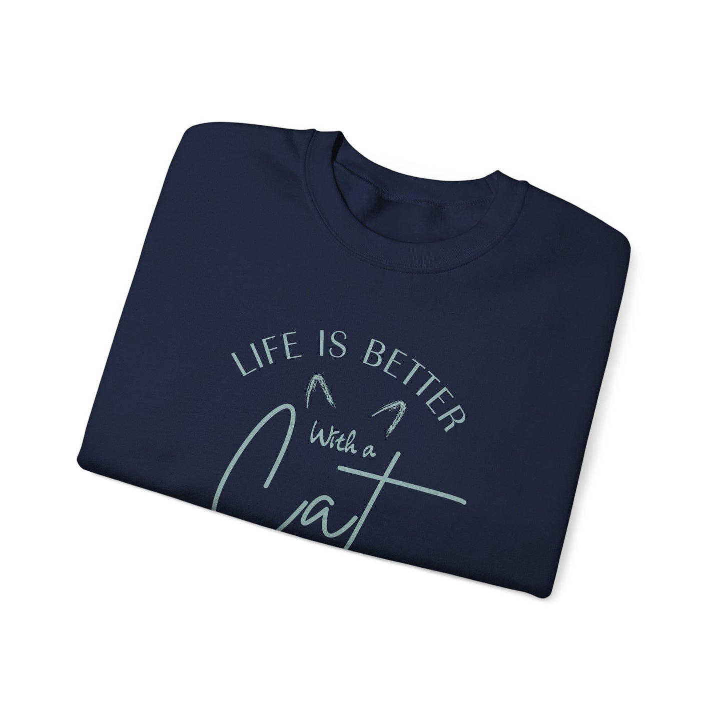 "Life is Better with a Cat" Unisex Crewneck Sweatshirt - Cozy Cat Lover Gift, Cute Casual Wear, Gift for Cat Owners, Adoption [...]