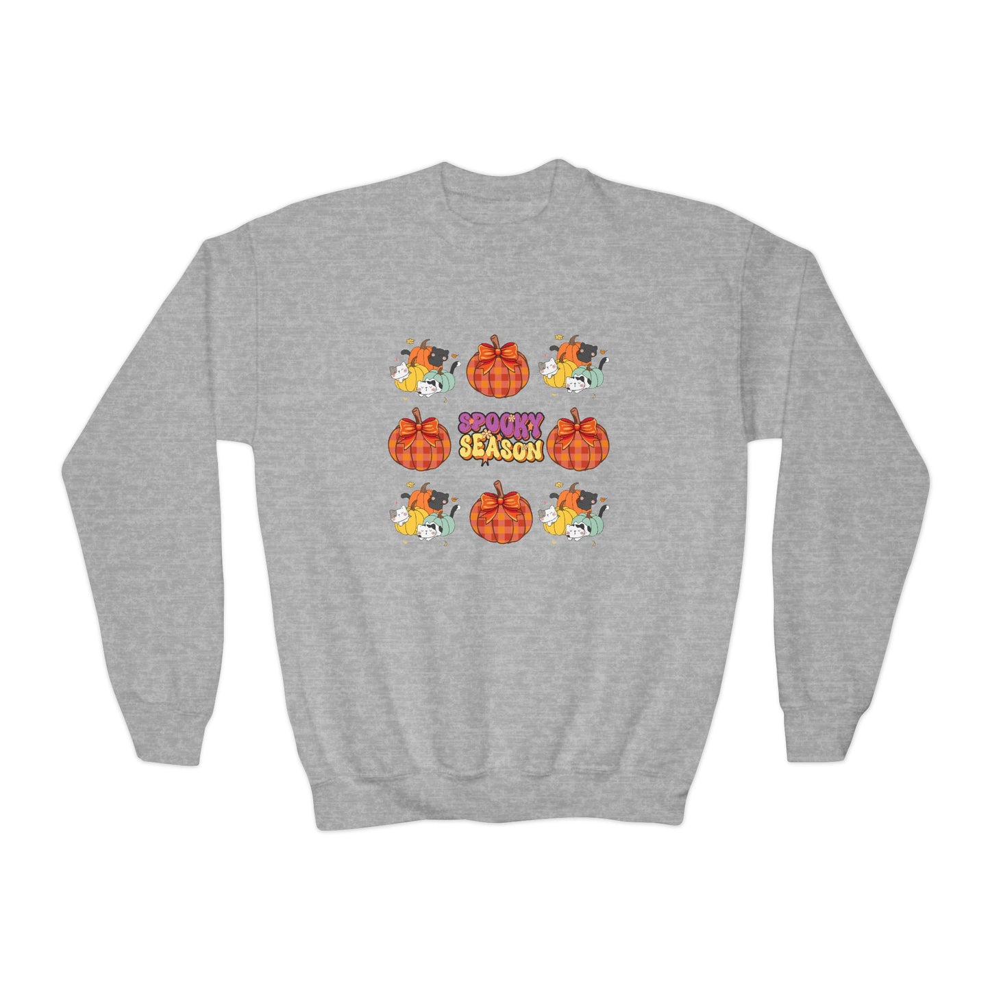 Youth Halloween Crewneck Sweatshirt, Funny Pumpkin Sweatshirt, Kids Fall Apparel, Halloween Costume Top, Trick or Treat Sweater
