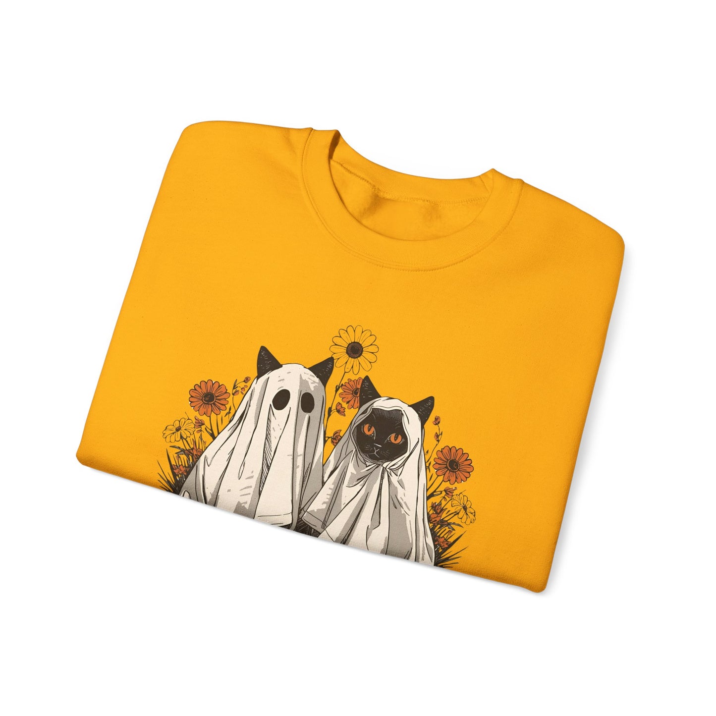 Spooky Cat Crewneck Sweatshirt - You're Creeping Meowt, Halloween Sweatshirt, Cozy Unisex Sweater, Gift for Cat Lovers, Fall Fashion