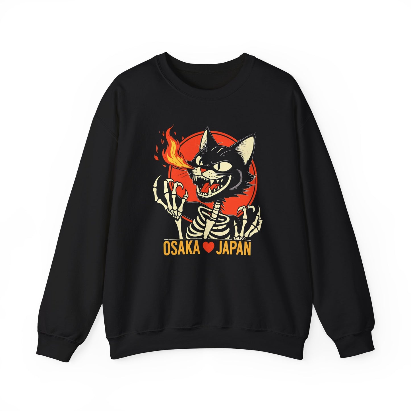 Osaka Cat Graphic Crewneck Sweatshirt, Funny Sweatshirt, Unisex, Halloween Apparel, Gift for Cat Lovers, Streetwear
