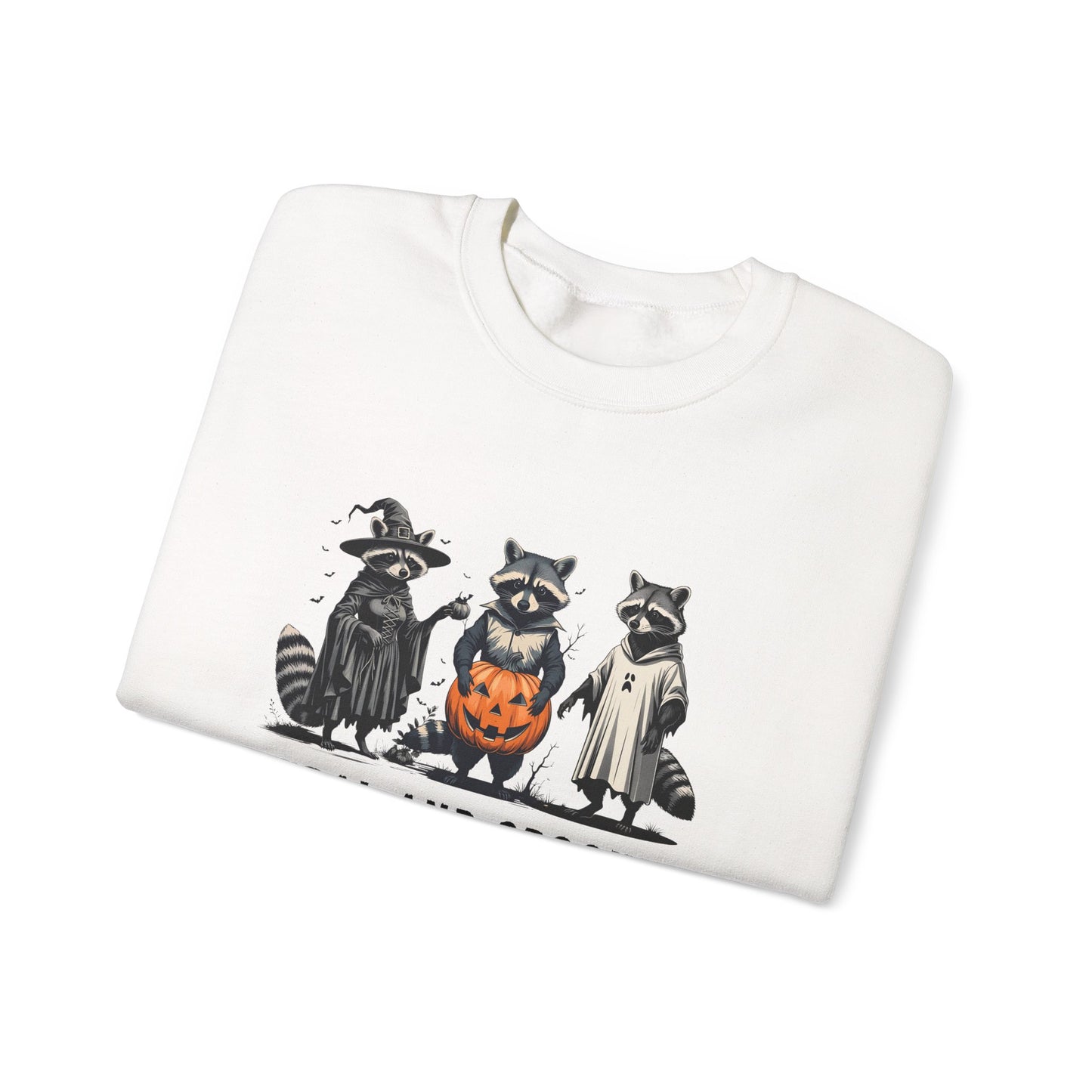 Feral and Spooky Sweatshirt | Unisex Crewneck, Halloween Raccoon Apparel, Cozy Fall Sweater, Gifts for Animal Lovers, Casual Autumn Outfit