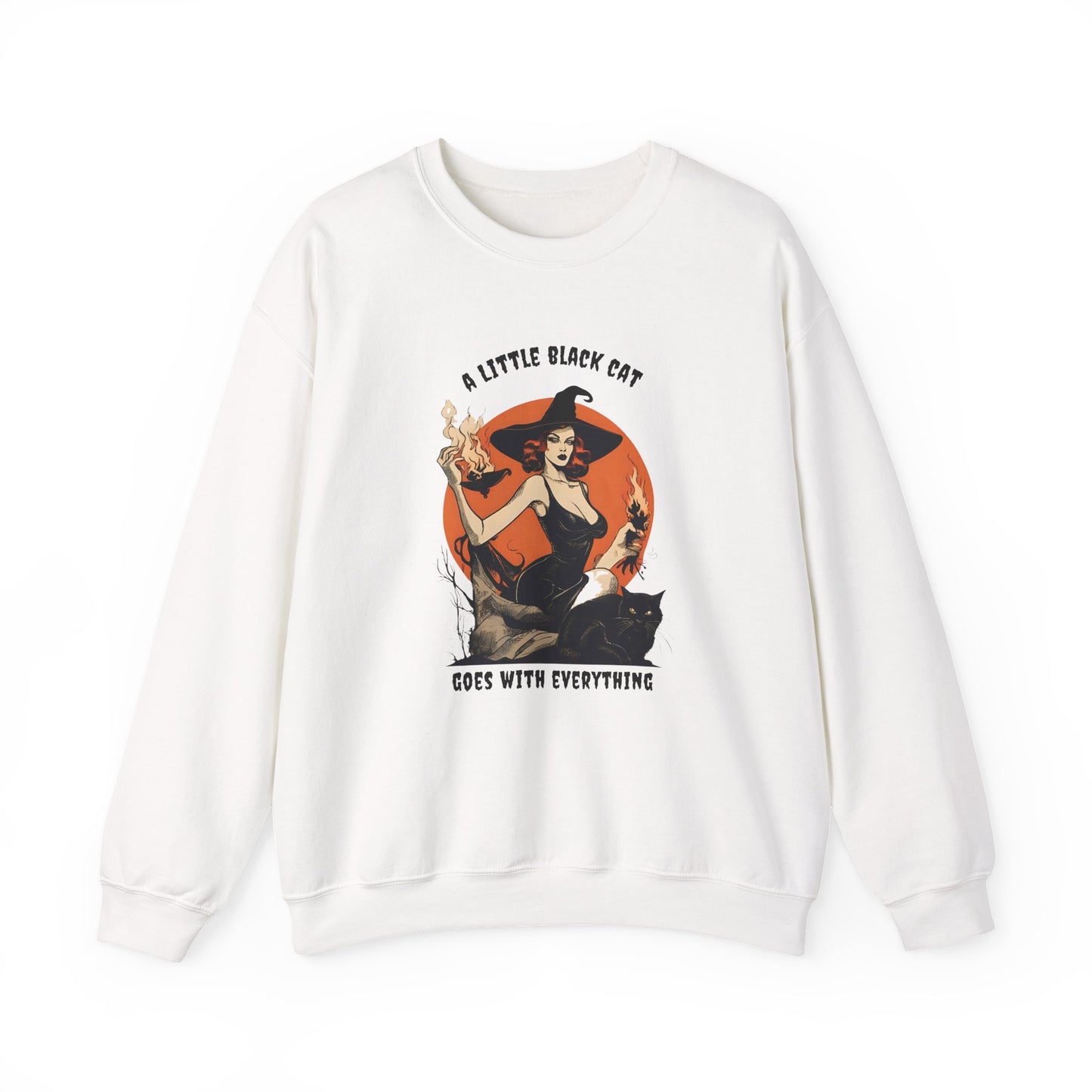 Stylish Witchy Cat Crewneck Sweatshirt | Perfect for Halloween, Cozy Casual Wear, Gifts for Cat Lovers, Unique Vintage Fall Fashion, Spooky [...]