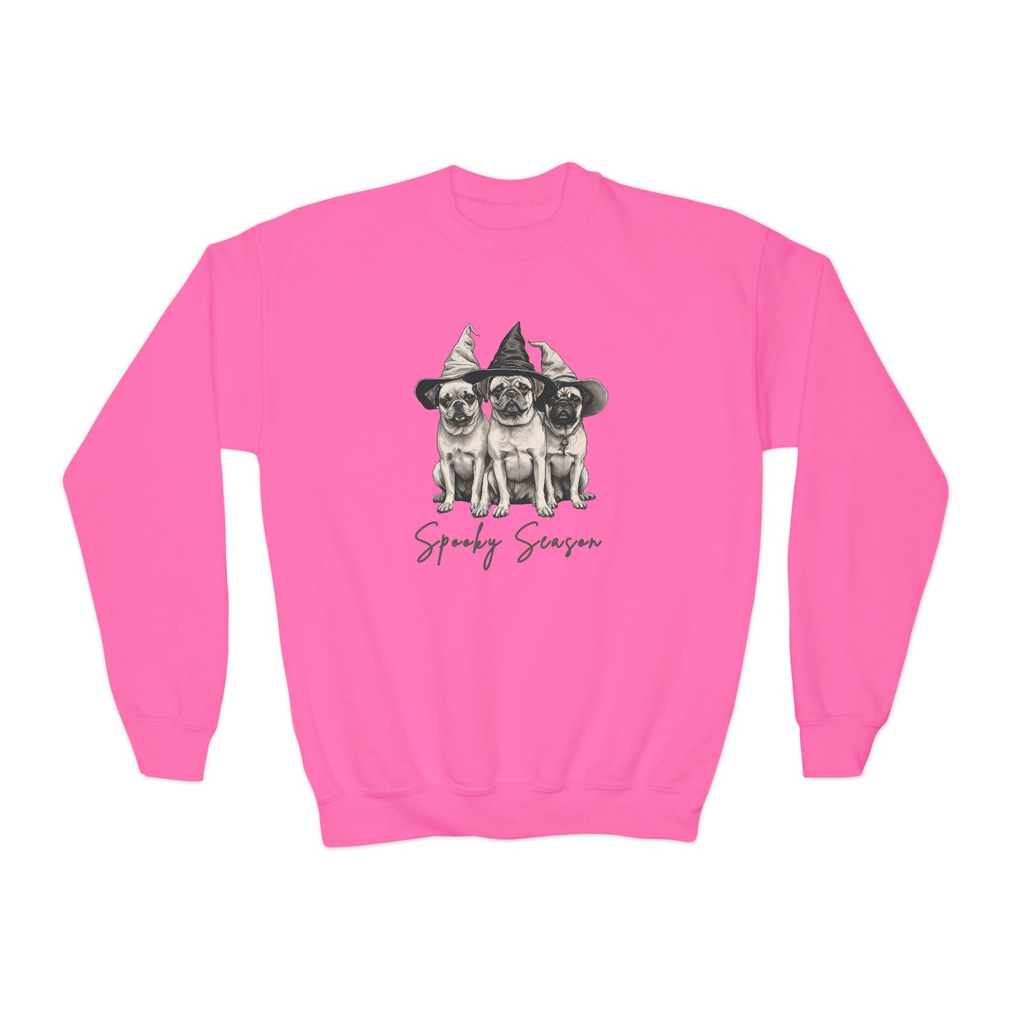 Spooky Season Youth Crewneck Sweatshirt | Cute Halloween Apparel, Gift for Kids, Trick or Treat, Fall Fashion, Cozy Sweatshirt