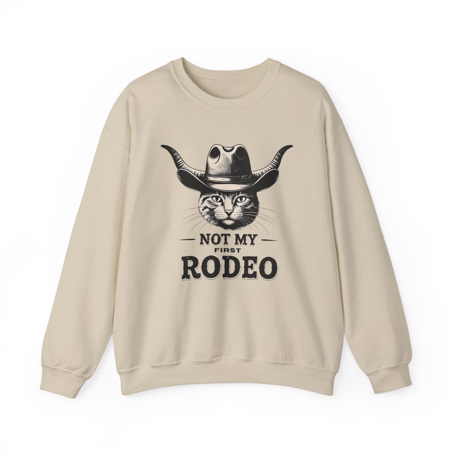 Funny Cat Rodeo Sweatshirt, Gift for Cat Lovers, Unisex Crewneck, Cozy Apparel, Unique Pet Owner Gift, Western theme Casual Wear