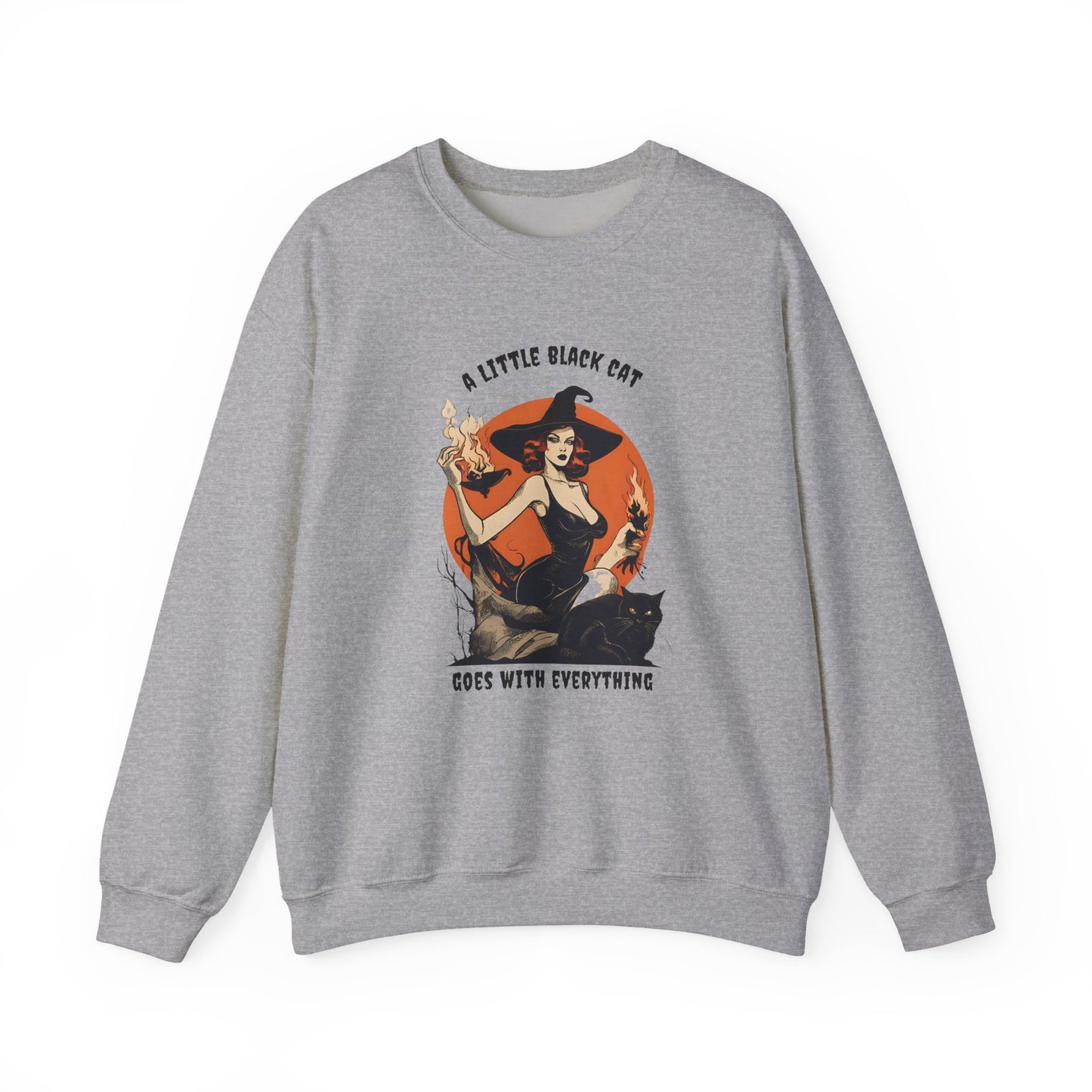 Stylish Witchy Cat Crewneck Sweatshirt | Perfect for Halloween, Cozy Casual Wear, Gifts for Cat Lovers, Unique Vintage Fall Fashion, Spooky [...]