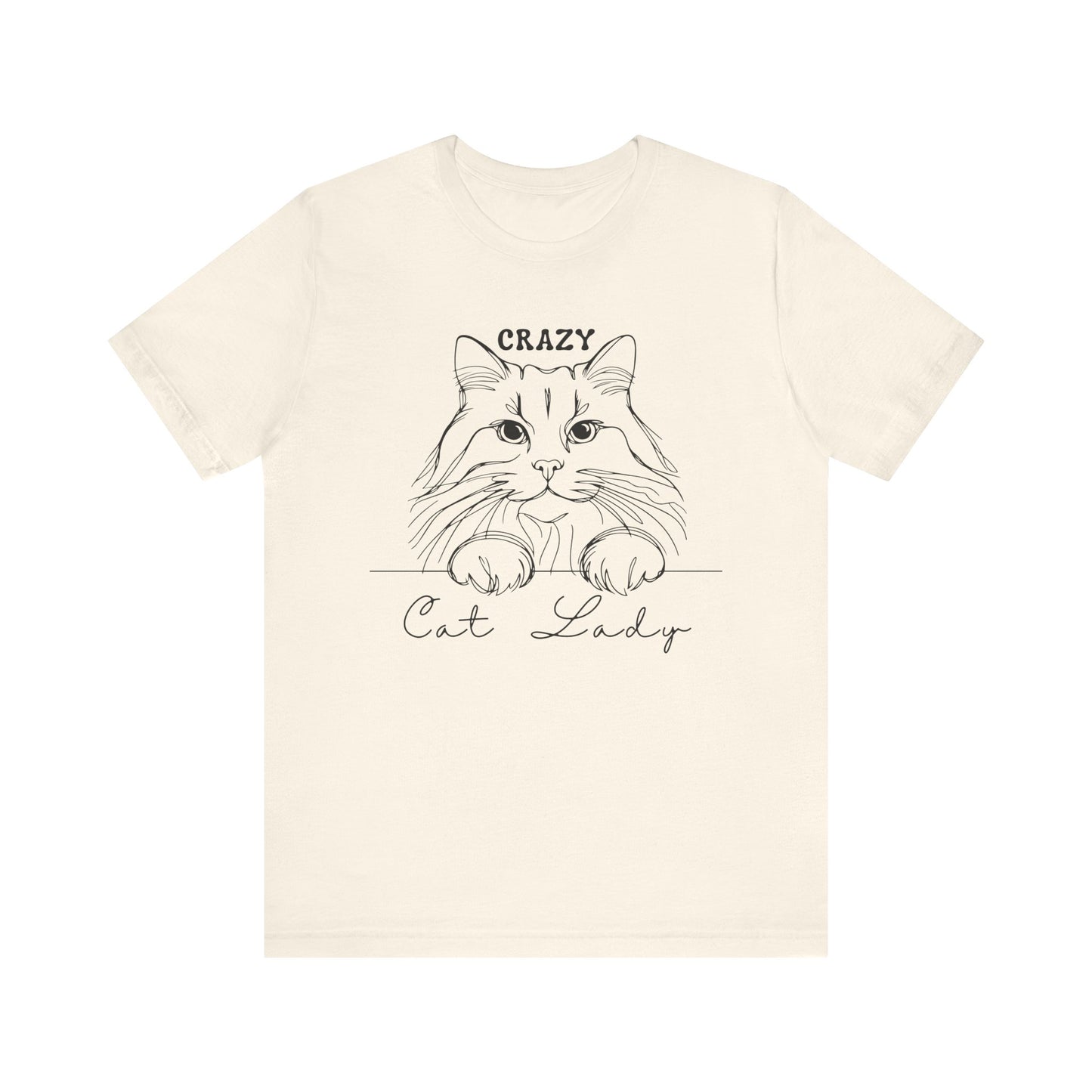 Crazy Cat Lady Unisex Tee, Cat Lover Gift, Fun Pet T-Shirt for Women, Cute Animal Shirt for Cat Owners, Birthday & Everyday Wear
