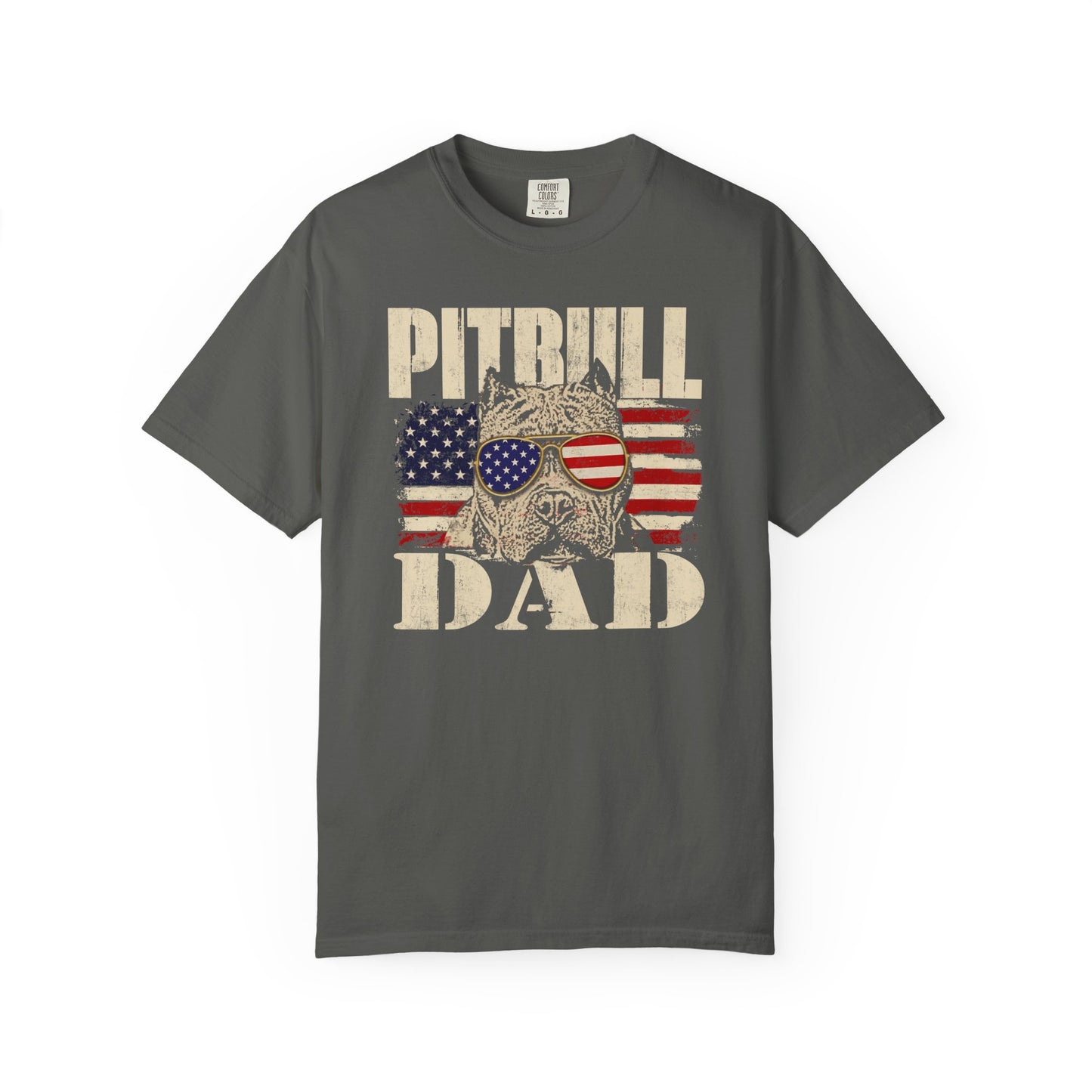 Patriotic Pitbull Dad T-Shirt - Comfortable Unisex Tee for Dog Lovers, Father's Day Gift, American Pride Apparel, Casual Wear