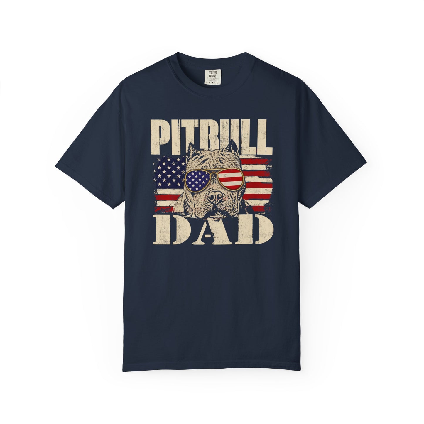 Patriotic Pitbull Dad T-Shirt - Comfortable Unisex Tee for Dog Lovers, Father's Day Gift, American Pride Apparel, Casual Wear